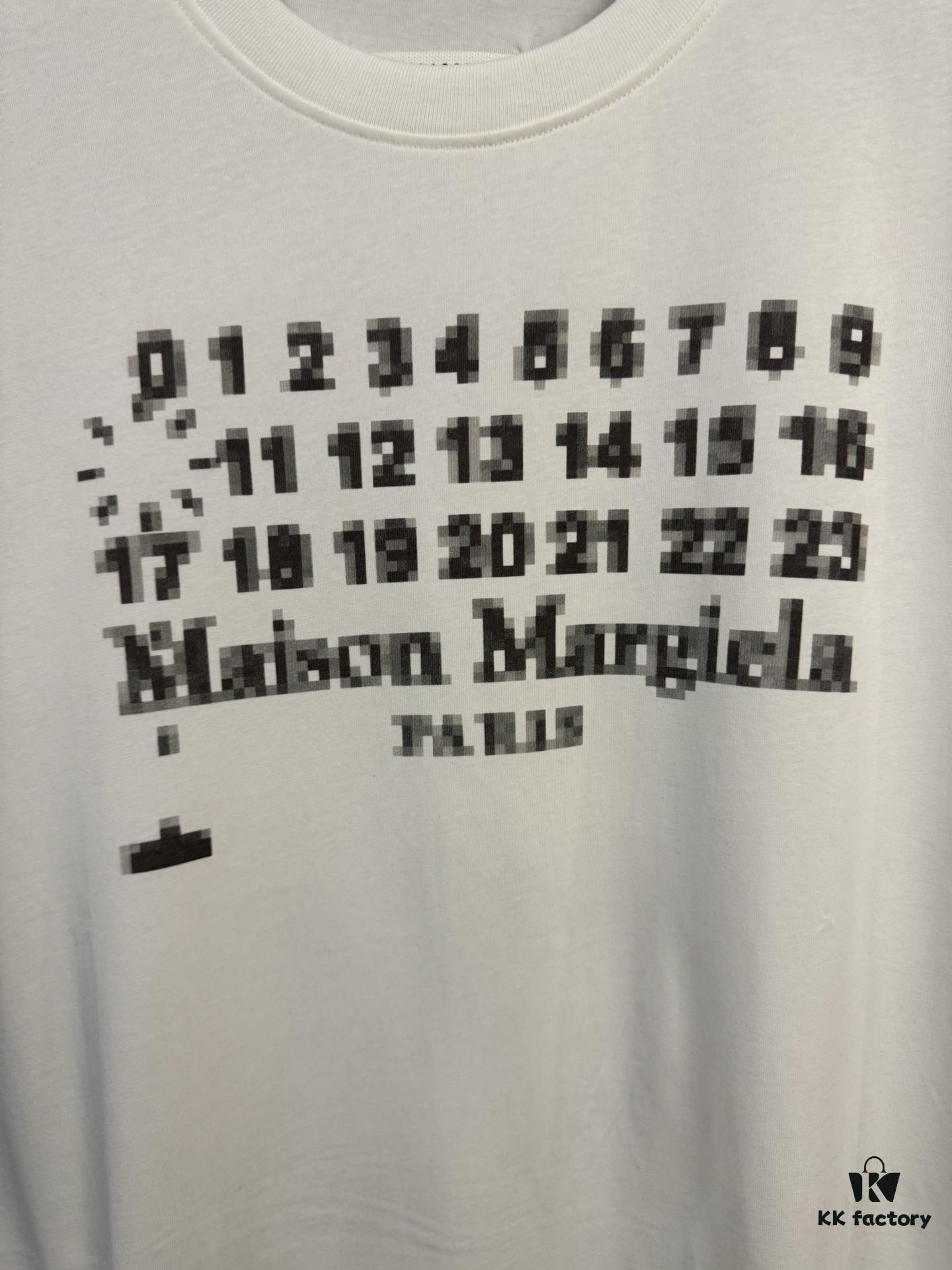 6931a1e8ccd8ab3d7af95fa0 High-End Version Maison Margiela 2024 Digital Direct Printing Mosaic Number Calendar Short Sleeve T-Shirt