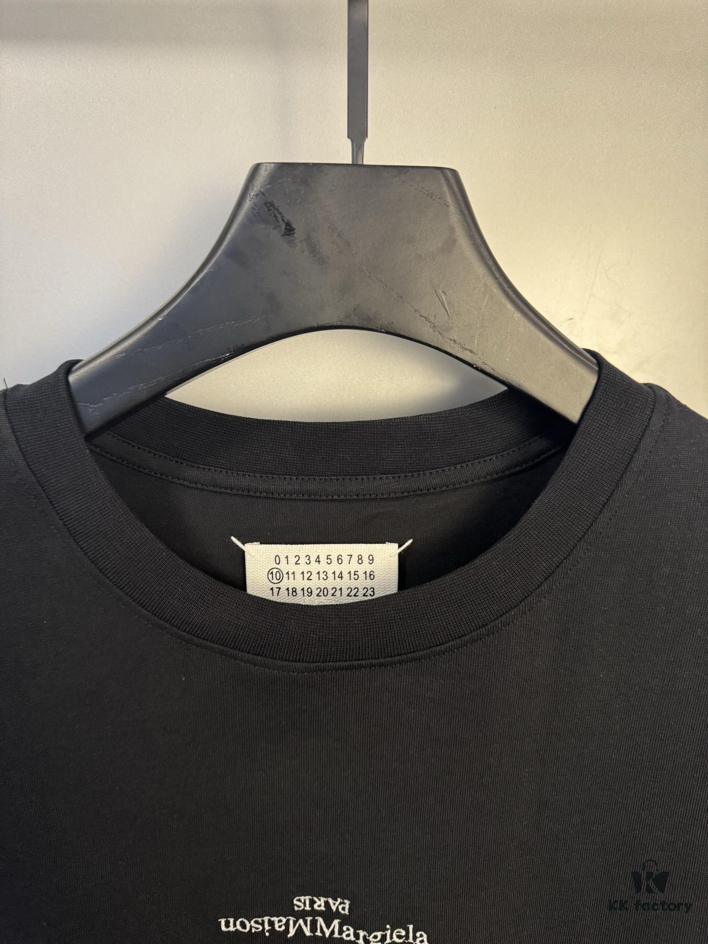 6931a1edccd8ab3d7af96002 High-End Maison Margiela 2024 Inverted Logo Embroidered Short Sleeve T-Shirt