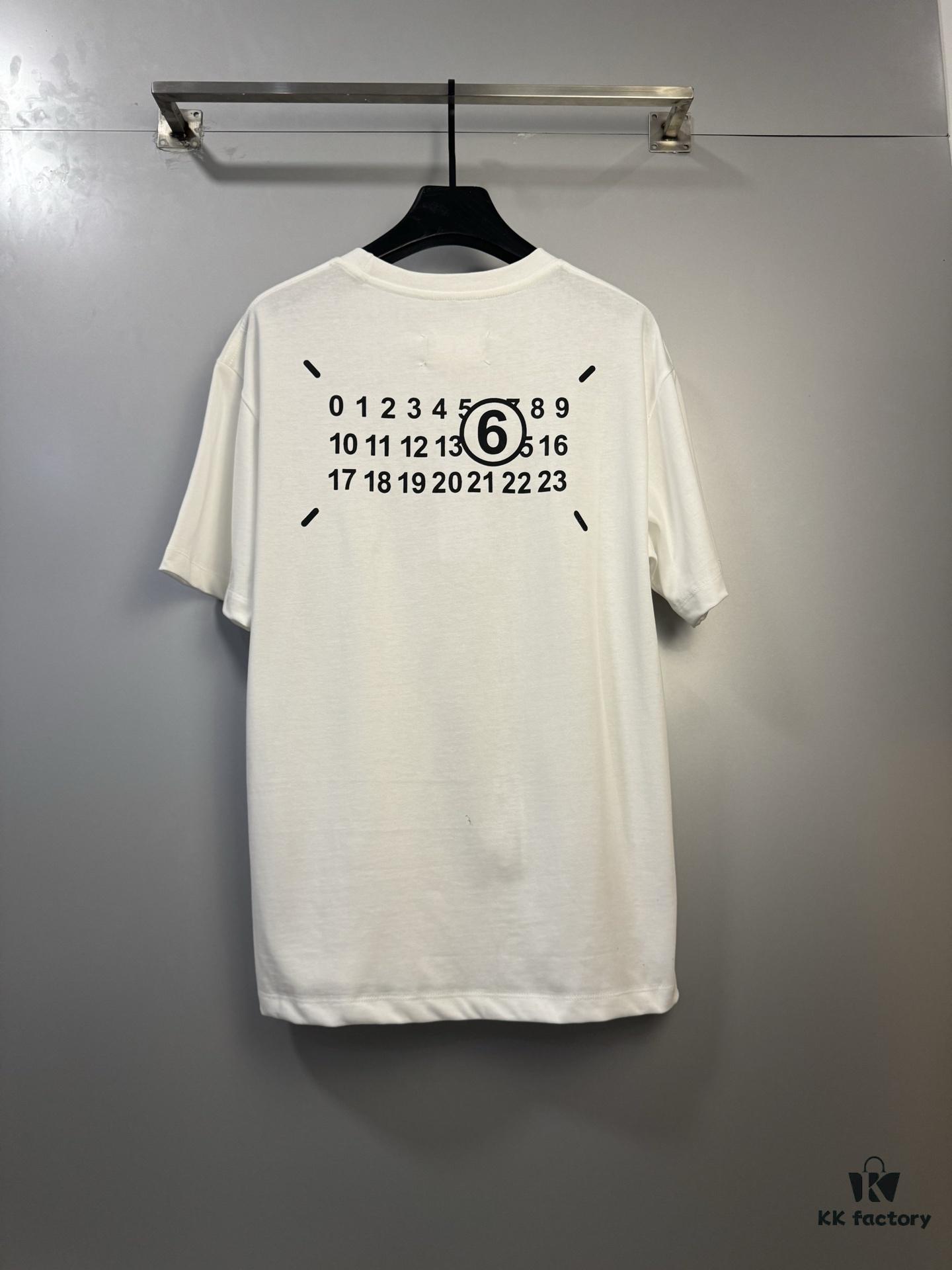 6931a1f2ccd8ab3d7af9604f High-End Maison Margiela 2024 Four-Corner Numeric Print Short-Sleeve T-Shirt