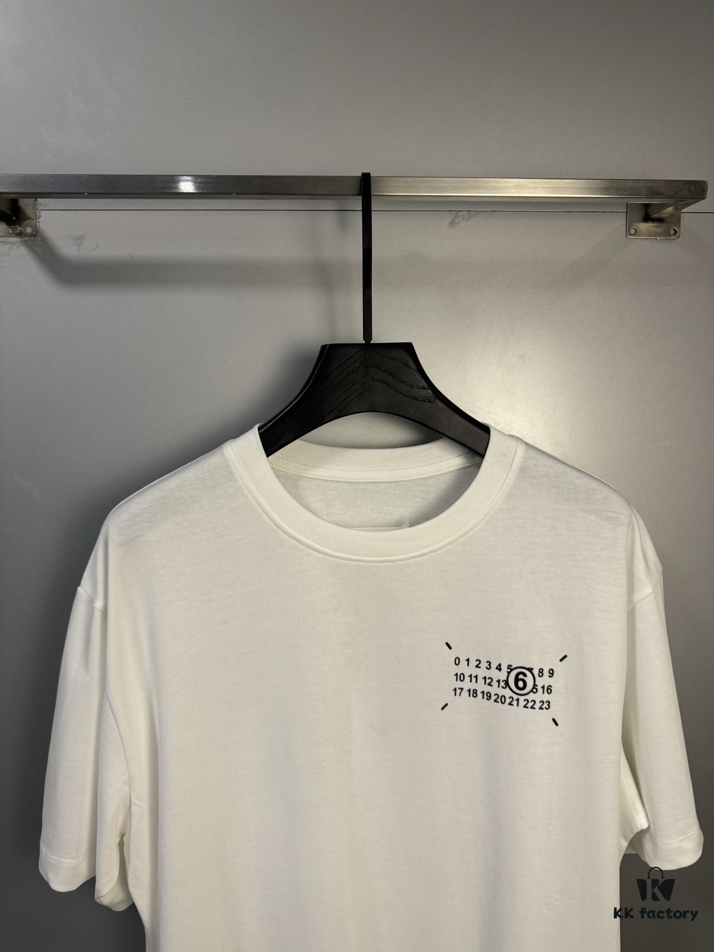6931a1f2ccd8ab3d7af96050 High-End Maison Margiela 2024 Four-Corner Numeric Print Short-Sleeve T-Shirt