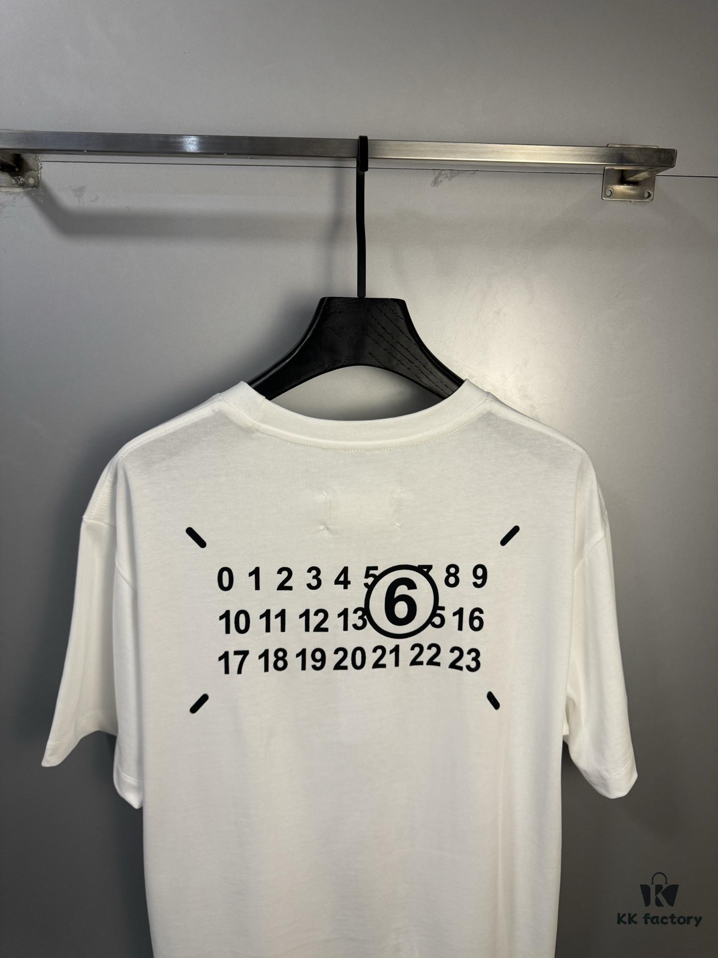 6931a1f2ccd8ab3d7af96056 High-End Maison Margiela 2024 Four-Corner Numeric Print Short-Sleeve T-Shirt