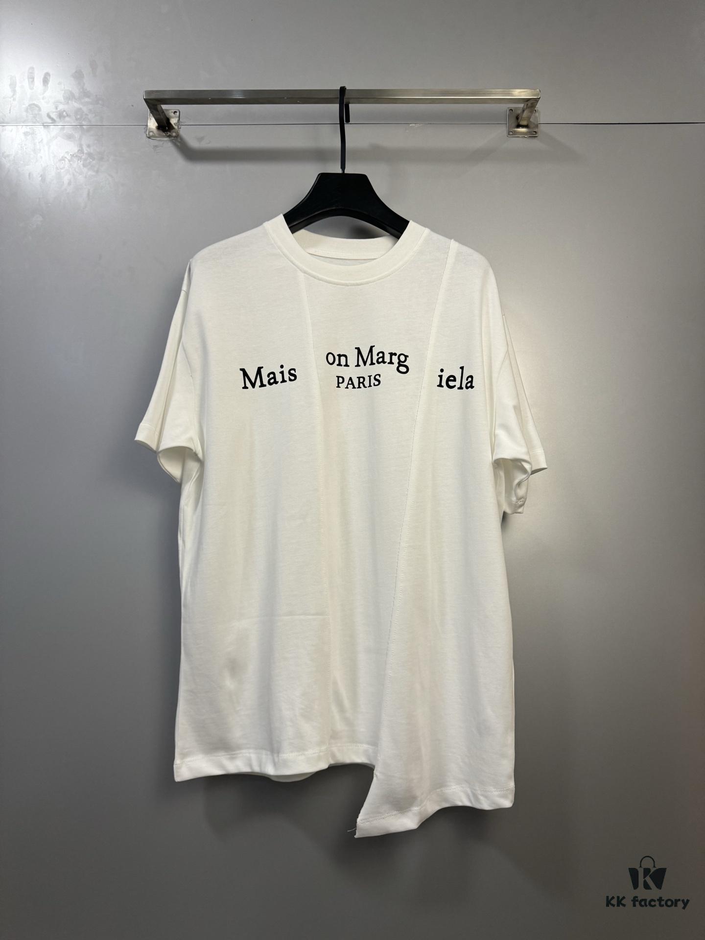 6931a1f3ccd8ab3d7af96063 High-End Maison Margiela 2024 Irregular Patchwork Letter Short-Sleeve T-Shirt