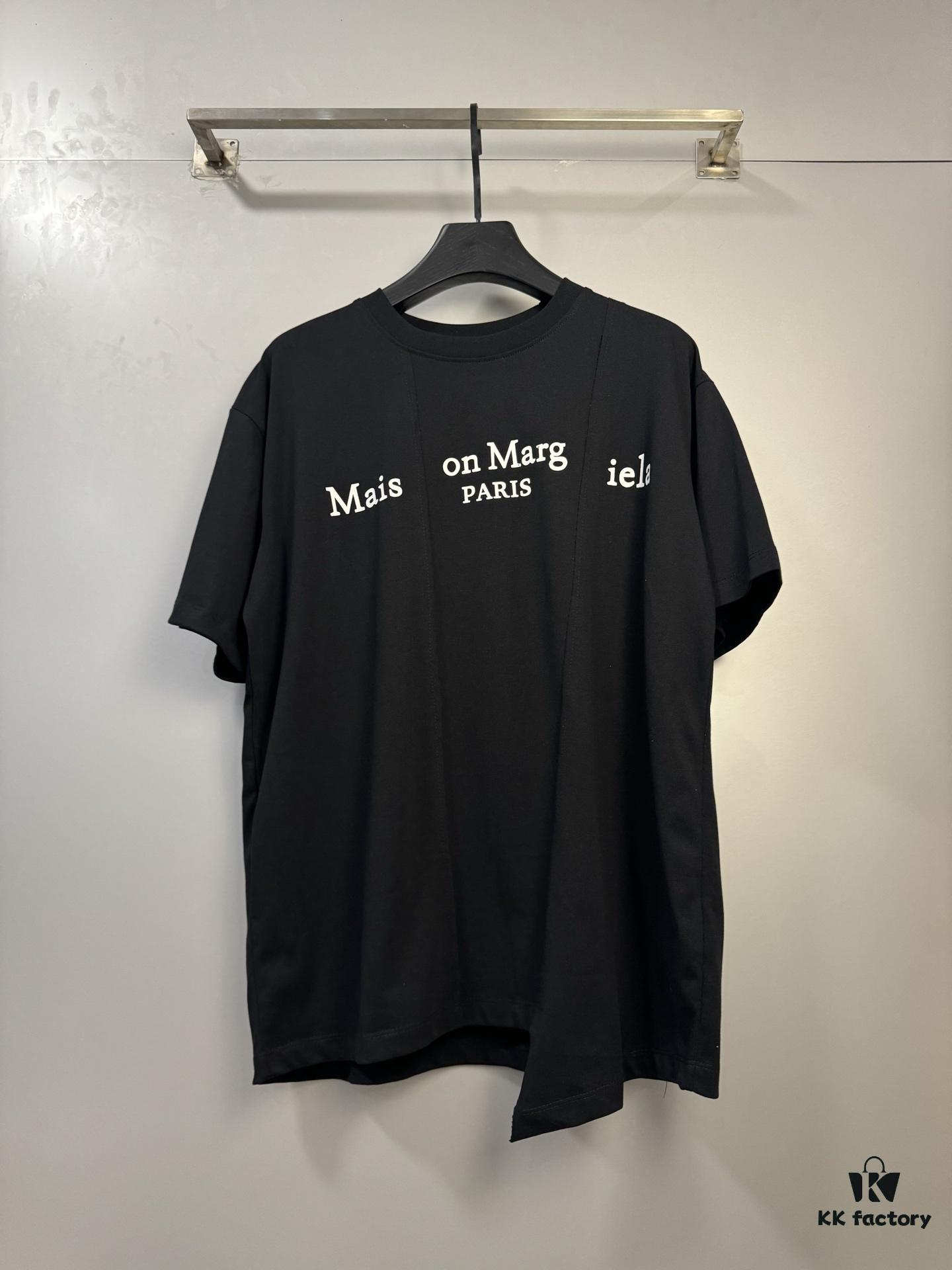 6931a1f3ccd8ab3d7af9606b High-End Maison Margiela 2024 Irregular Patchwork Letter Short-Sleeve T-Shirt