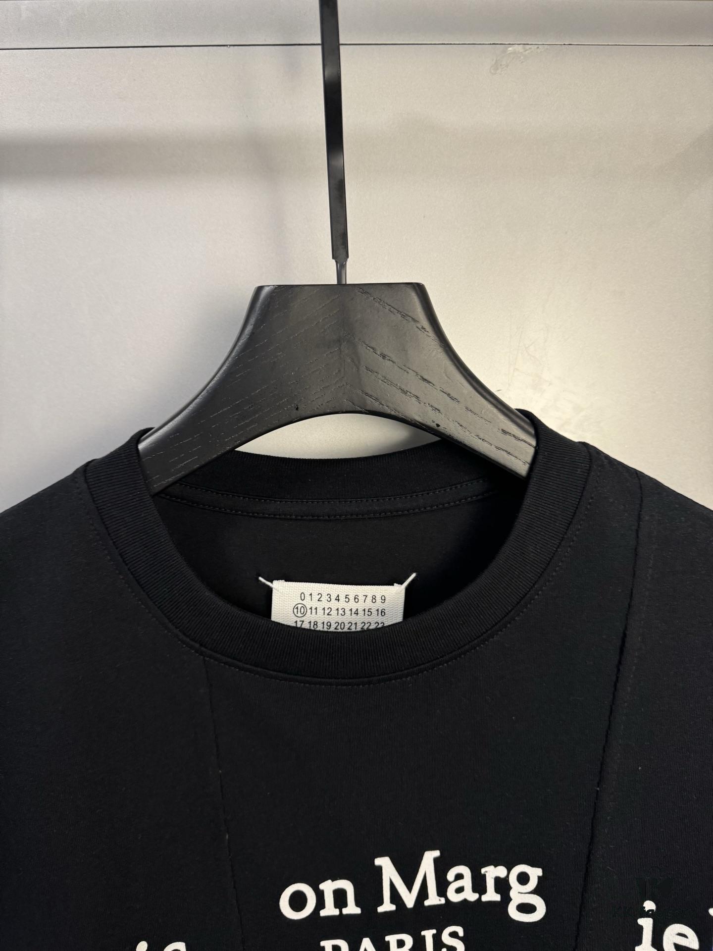 6931a1f3ccd8ab3d7af9606d High-End Maison Margiela 2024 Irregular Patchwork Letter Short-Sleeve T-Shirt