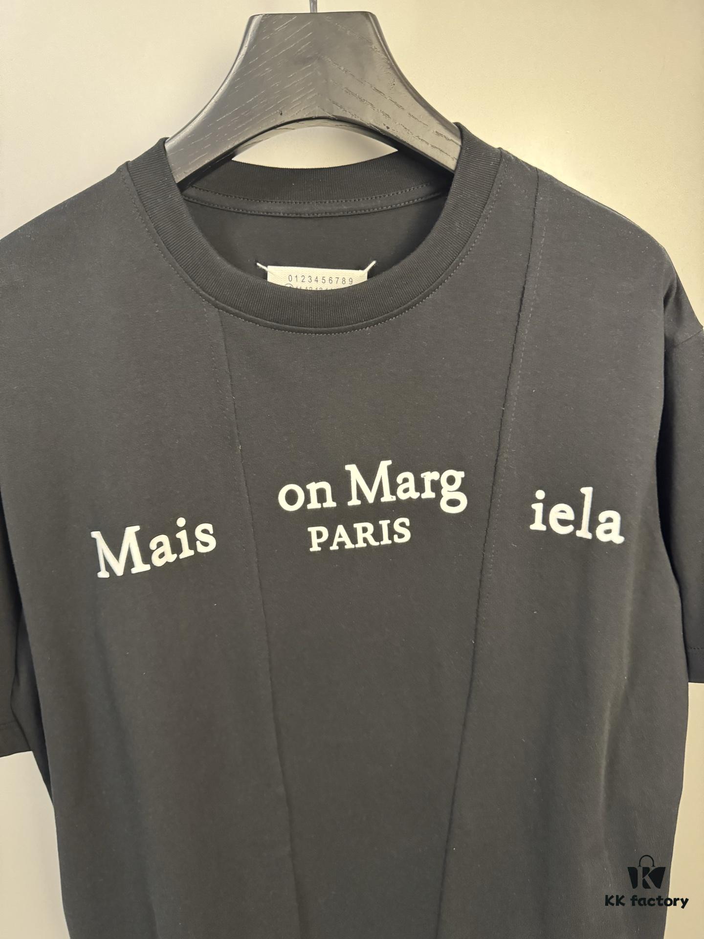 6931a1f3ccd8ab3d7af9606e High-End Maison Margiela 2024 Irregular Patchwork Letter Short-Sleeve T-Shirt