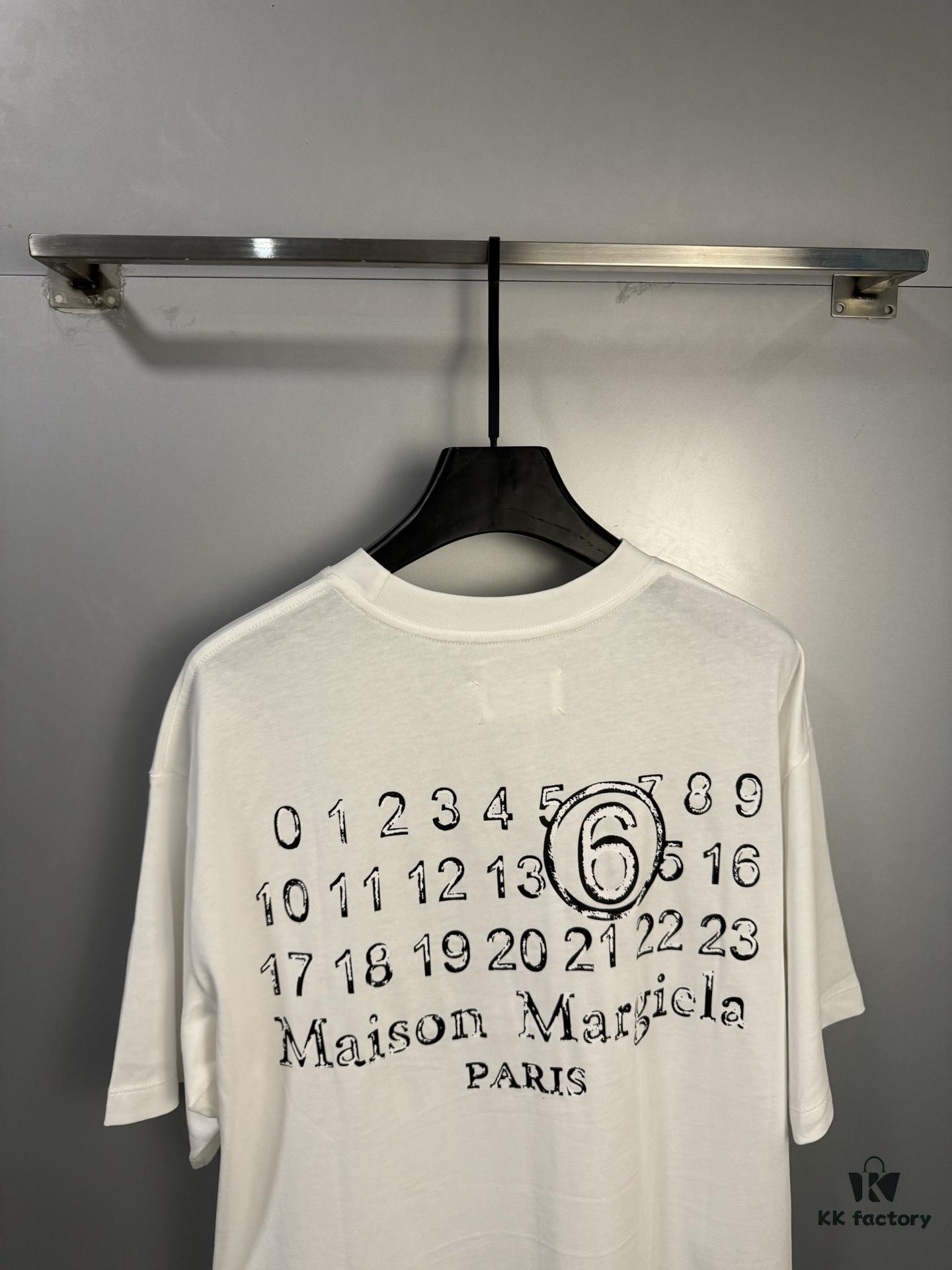 6931a1f5ccd8ab3d7af96093 High-End Maison Margiela Embroidered Chest and Calendar Loop 6 Short Sleeve T-Shirt
