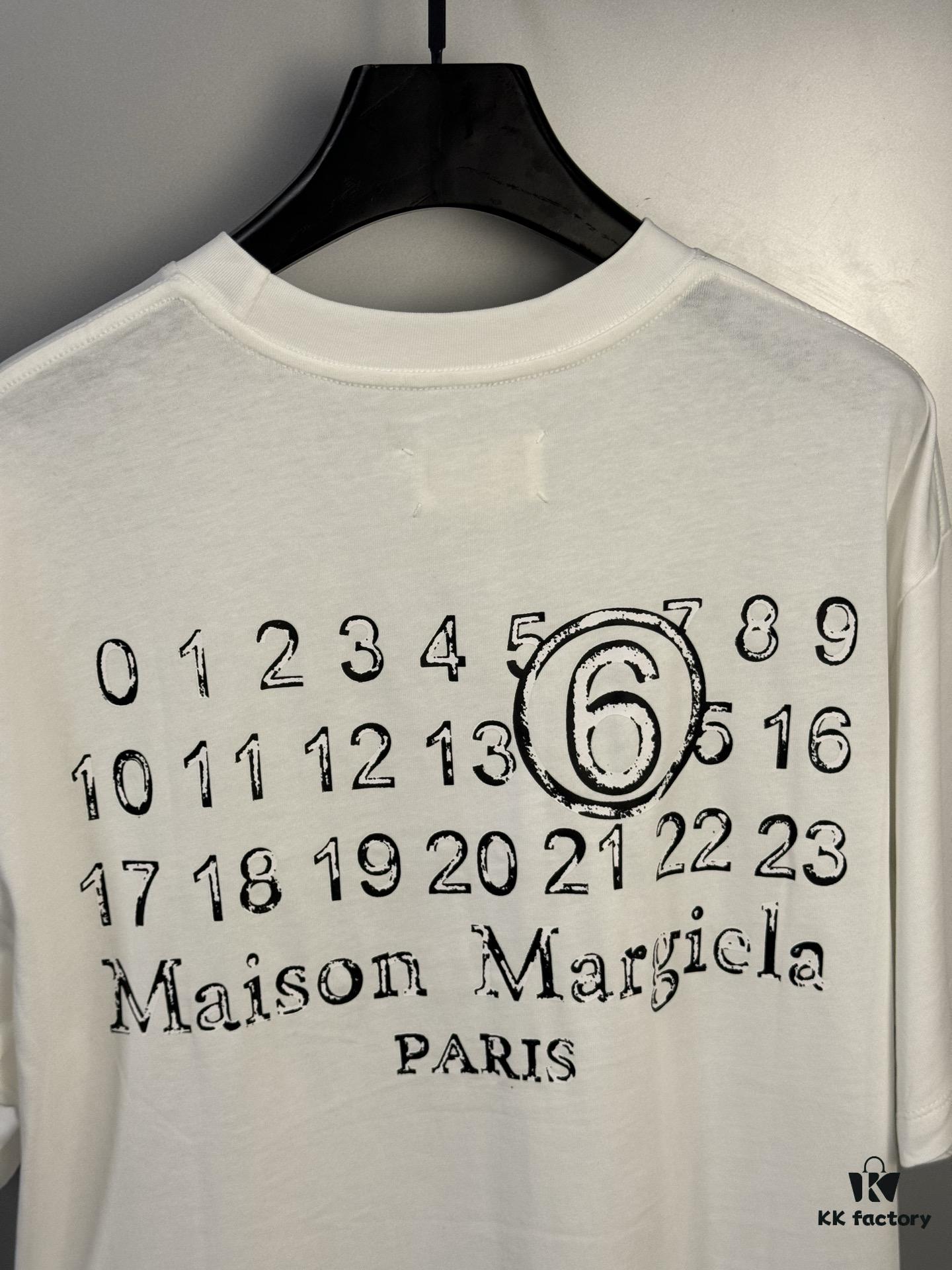 6931a1f6ccd8ab3d7af96094 High-End Maison Margiela Embroidered Chest and Calendar Loop 6 Short Sleeve T-Shirt