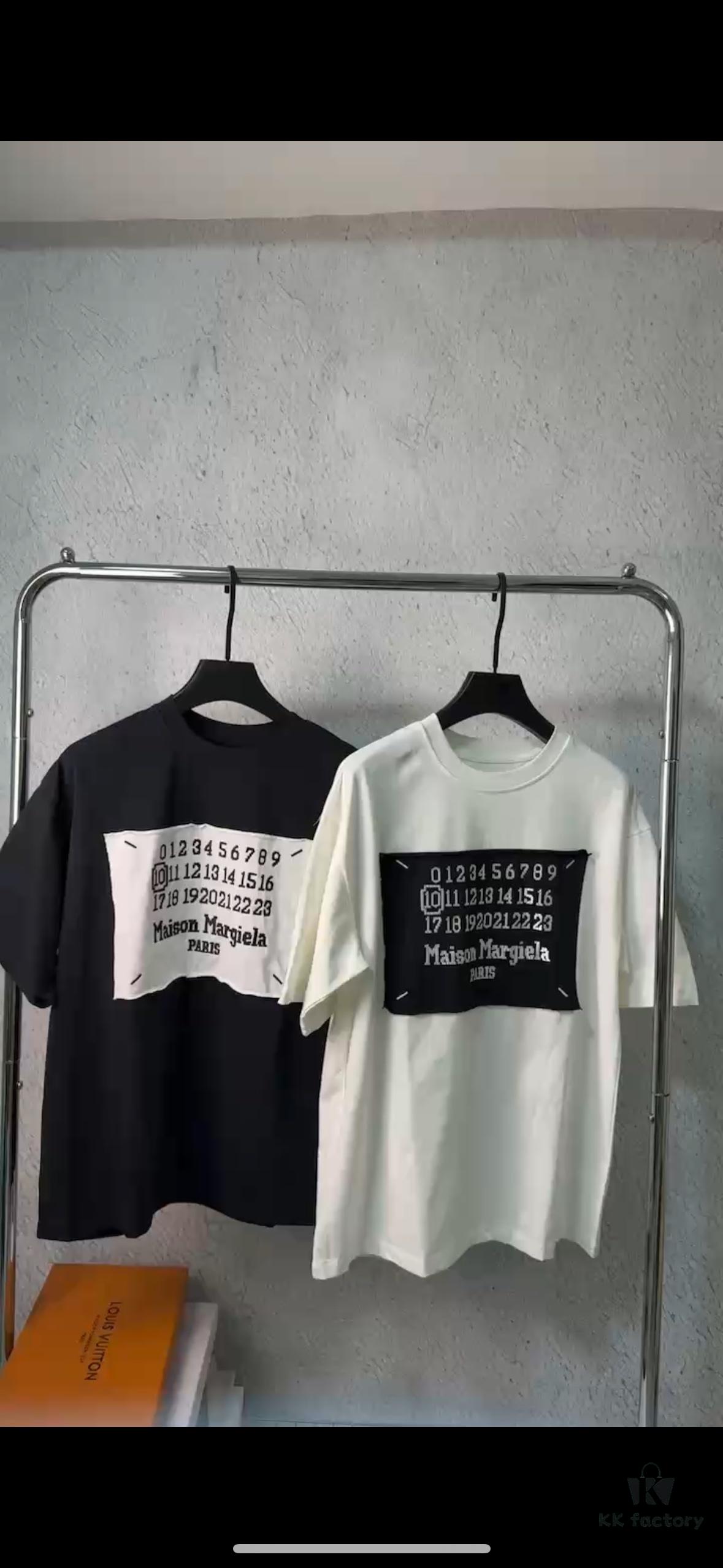6931a1f8ccd8ab3d7af960b9 High-End Maison Margiela 2024 Embroidered Number Patch Calendar Short Sleeve T-Shirt