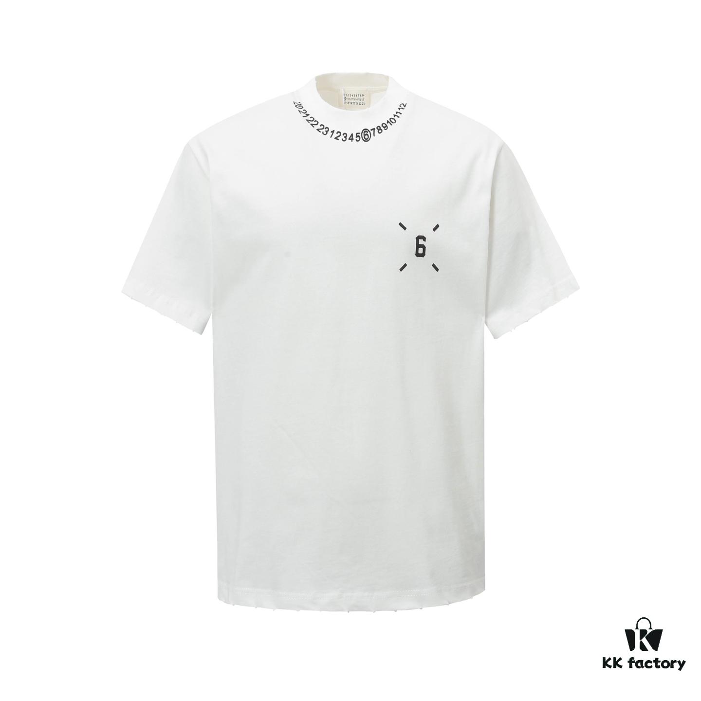 6931a1fbccd8ab3d7af960ea MM6 Maison Margiela 25SS Printed Logo Round Neck Short Sleeve T-Shirt