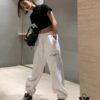 6931a1ffccd8ab3d7af9613a Maison Margiela 24FW Spring and Autumn New Classic Number Logo Pocket Four-Point Embroidered Cuffed Casual Pants Unisex