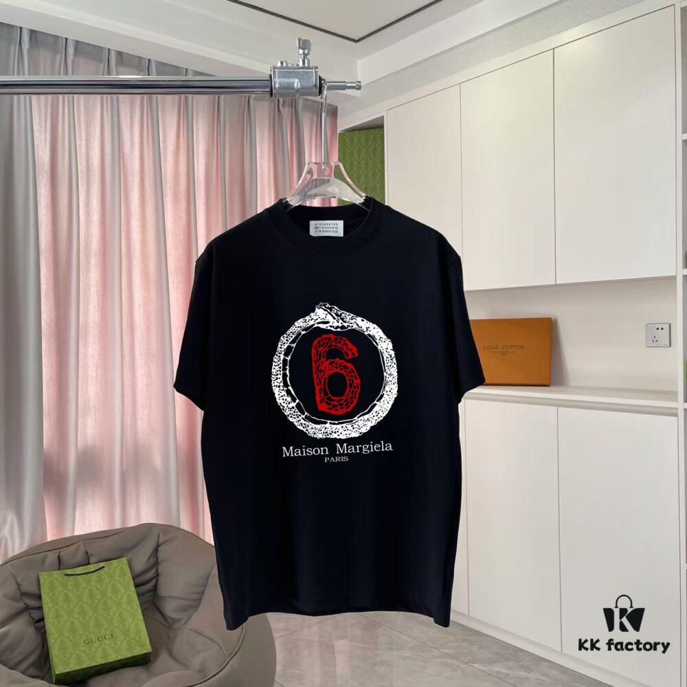 MM6 Maison Margiela 2025 Summer New Arrival Unique Logo Print Custom 300g Fabric Short Sleeve T-Shirt Unisex