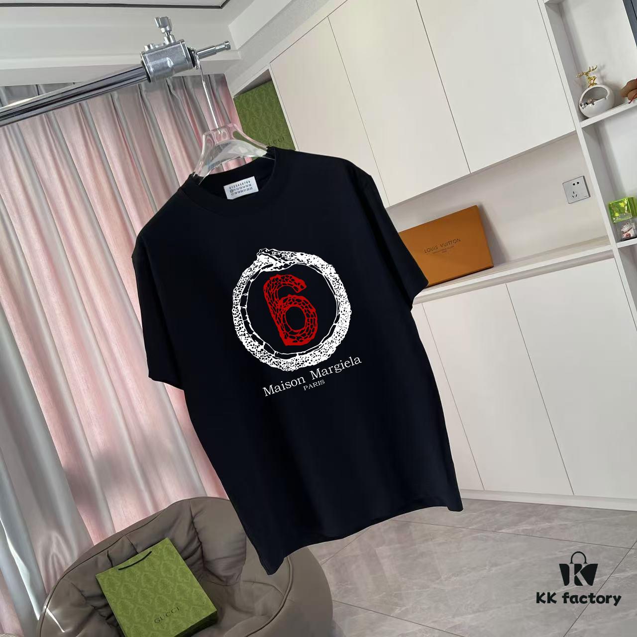 MM6 Maison Margiela 2025 Summer New Arrival Unique Logo Print Custom 300g Fabric Short Sleeve T-Shirt Unisex