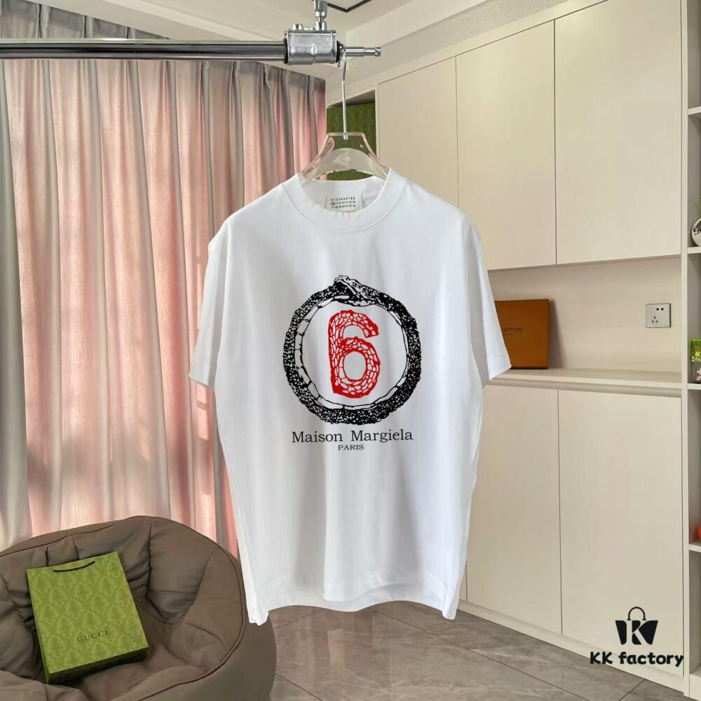 MM6 Maison Margiela 2025 Summer New Arrival Unique Logo Print Custom 300g Fabric Short Sleeve T-Shirt Unisex