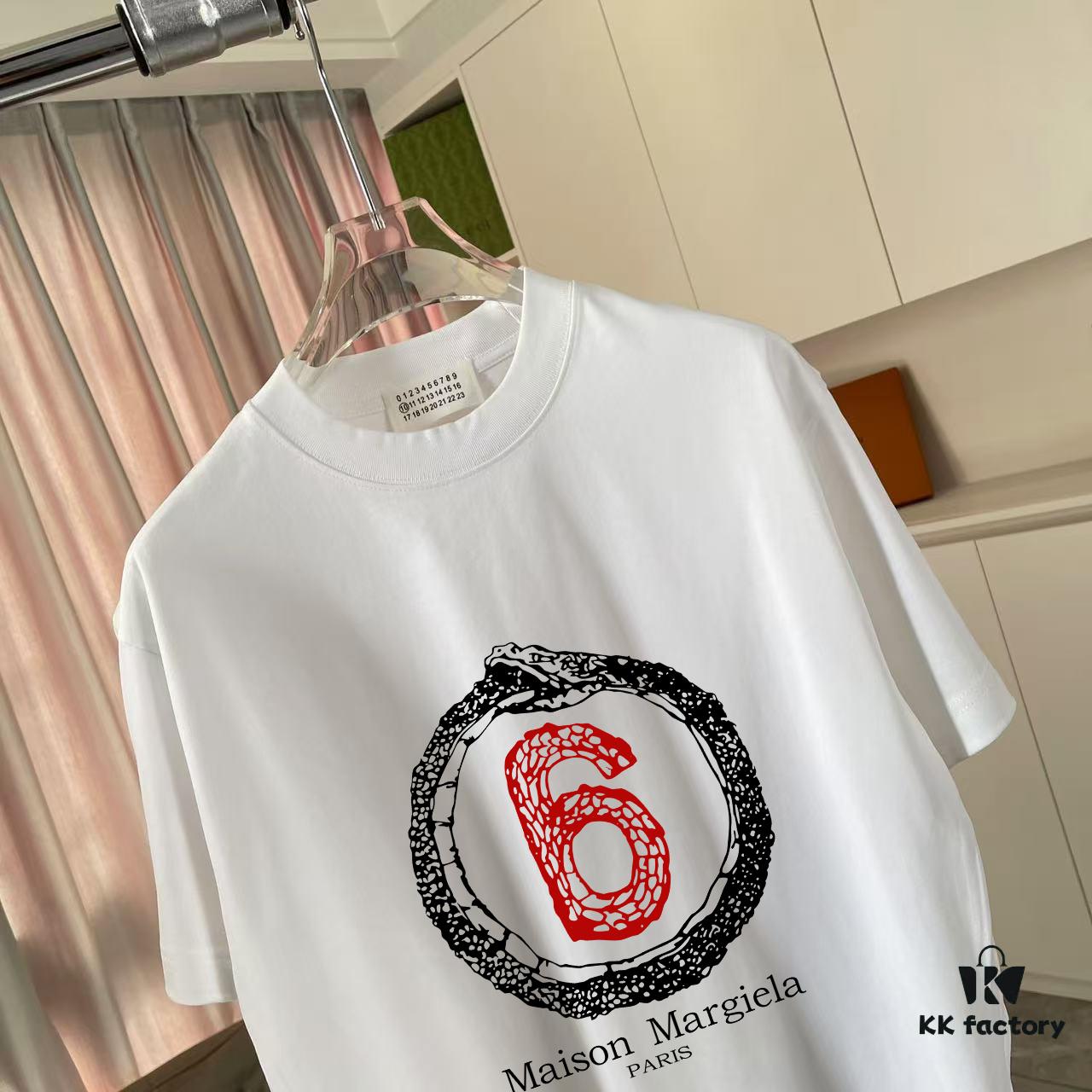 MM6 Maison Margiela 2025 Summer New Arrival Unique Logo Print Custom 300g Fabric Short Sleeve T-Shirt Unisex
