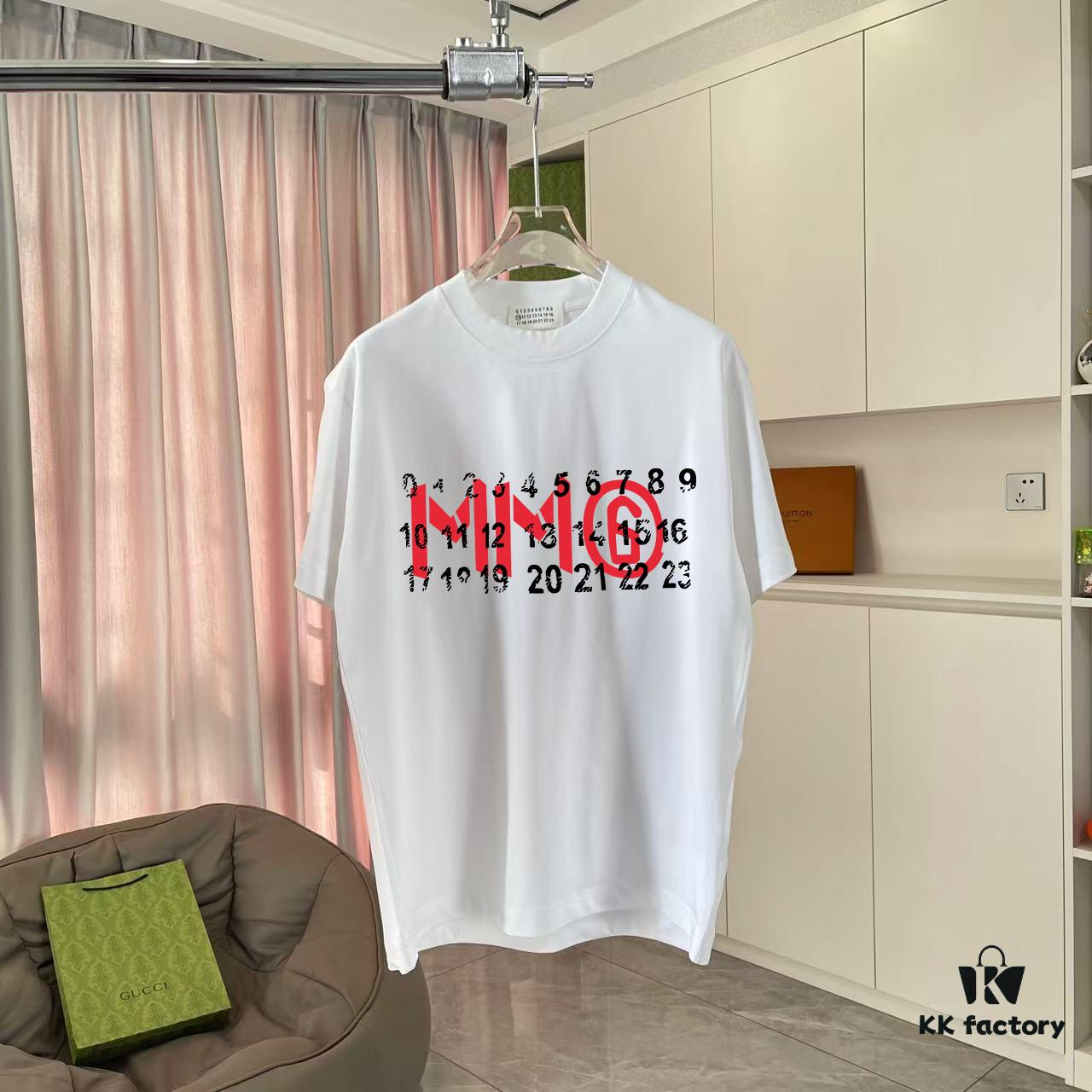 6931a201ccd8ab3d7af9616c MM6 Maison Margiela 2025 Summer New Arrival Statement Logo Print Custom 300g Fabric Short Sleeve T-Shirt Unisex