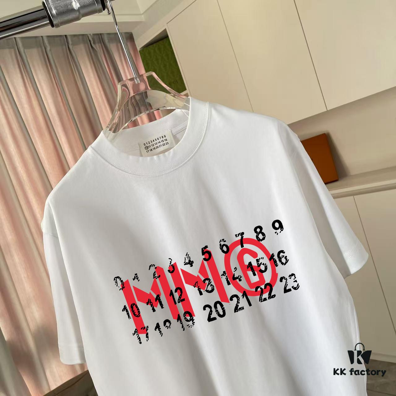 6931a202ccd8ab3d7af9616e MM6 Maison Margiela 2025 Summer New Arrival Statement Logo Print Custom 300g Fabric Short Sleeve T-Shirt Unisex