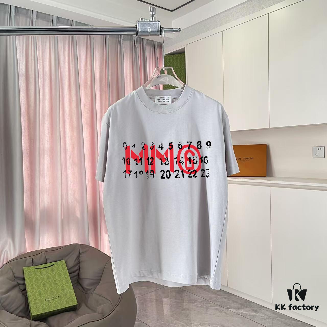 6931a202ccd8ab3d7af96177 MM6 Maison Margiela 2025 Summer New Arrival Personalized Logo Print Custom Fabric 300g Short Sleeve T-Shirt Unisex