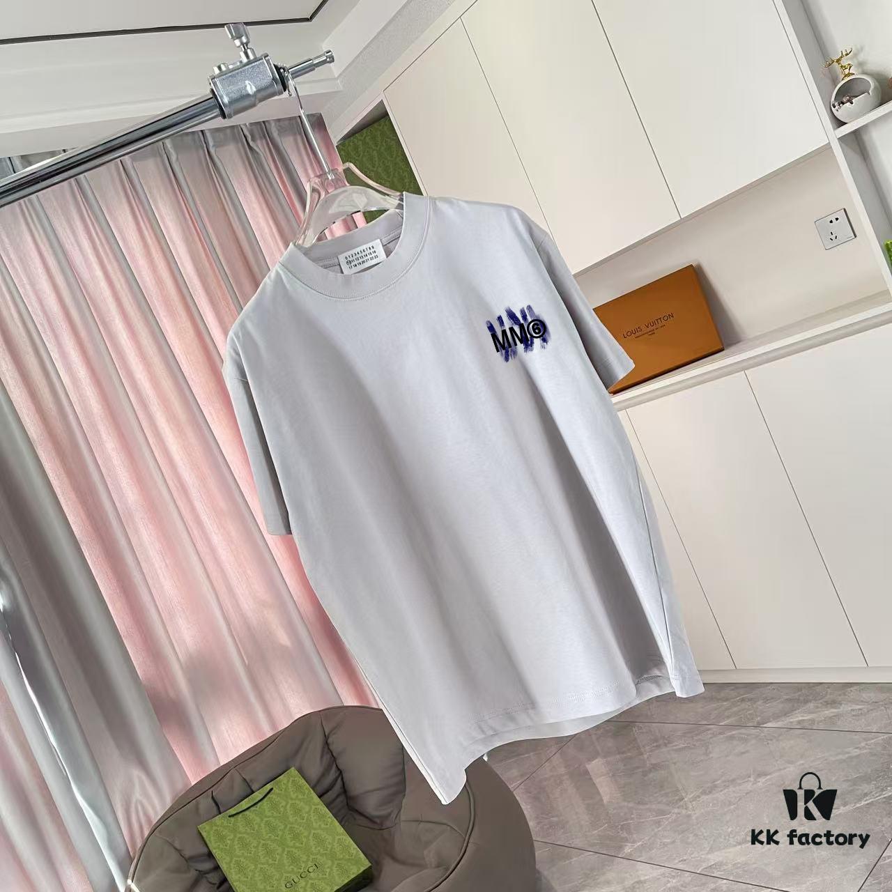 MM6 Maison Margiela 2025 Summer New Arrival Unique Logo Print Custom Fabric 300g Short Sleeve T-Shirt Unisex