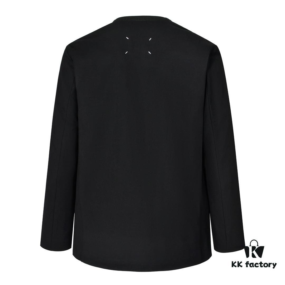 6931a20cccd8ab3d7af961d3 MM6 Maison Margiela Collarless Wool Blazer