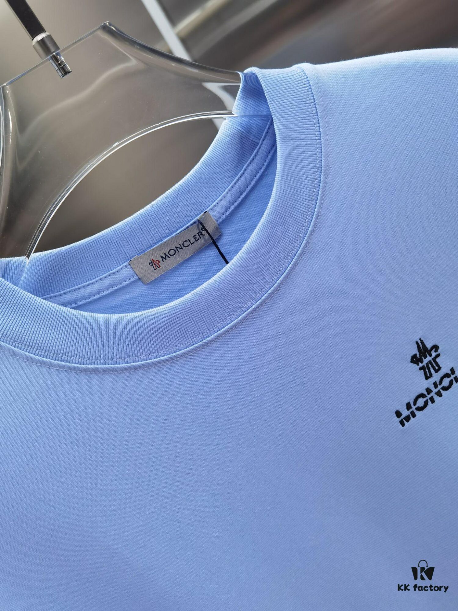 Mon*cleur Short Sleeve T-Shirt (Embroidered Premium Version, Different from Standard Stock)