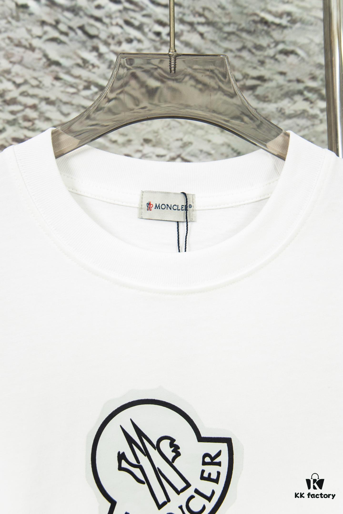 6931a21cccd8ab3d7af9630e Moncler Y126 Minimalist Logo Print Short Sleeve T-Shirt in 270g Double-Brushed Pure Cotton