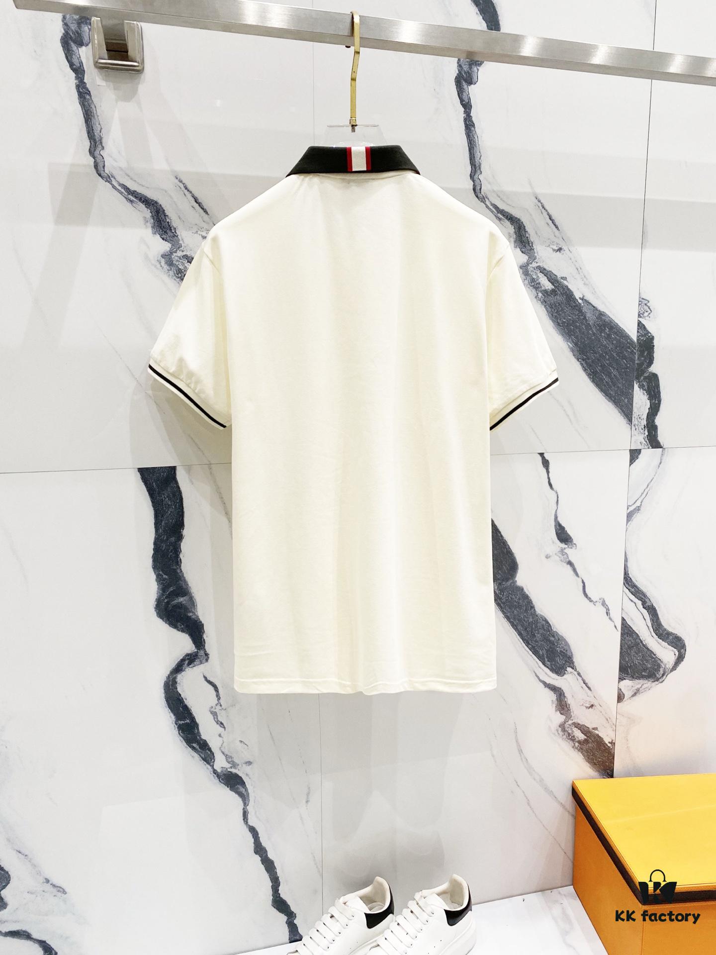 6931a221ccd8ab3d7af9636f MONCLER Turn-down Collar Polo Shirt with Contrast Trim and Branded Logo Patch