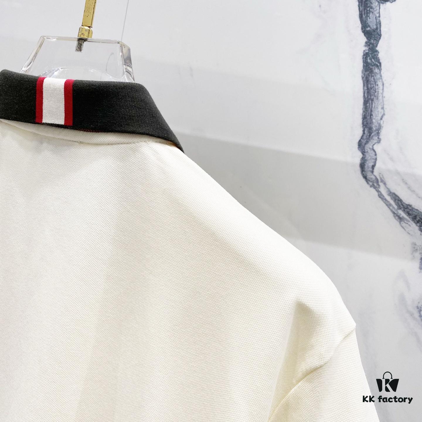 6931a221ccd8ab3d7af96371 MONCLER Turn-down Collar Polo Shirt with Contrast Trim and Branded Logo Patch
