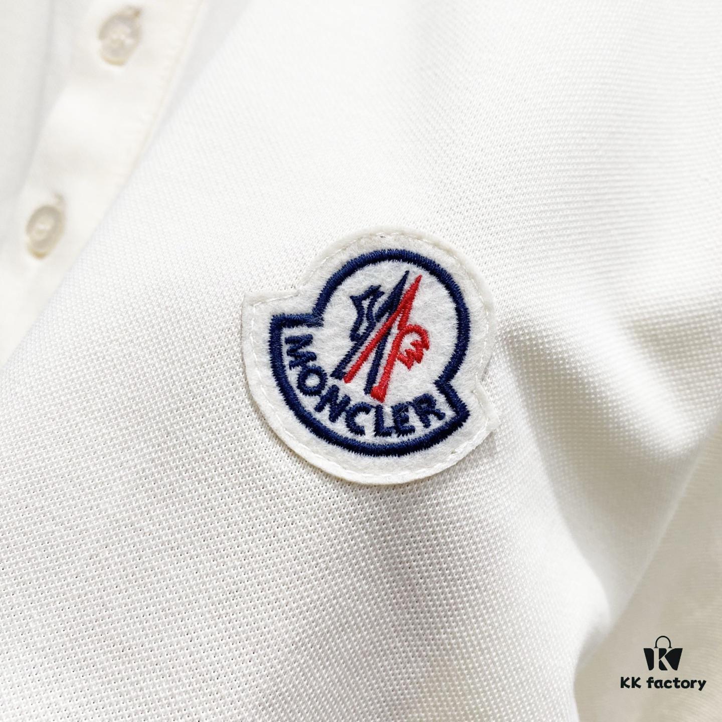 6931a221ccd8ab3d7af96375 MONCLER Turn-down Collar Polo Shirt with Contrast Trim and Branded Logo Patch