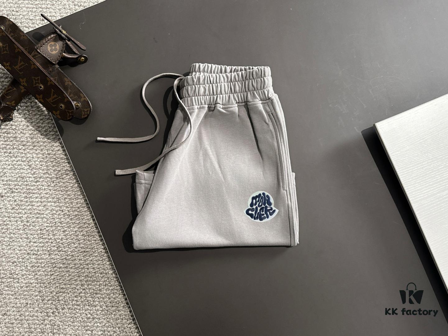 Moncler High-End Custom 2025 Spring/Summer New Casual Washed Set with Elastic Band, Wax-Dyed Textured Breathable Fabric