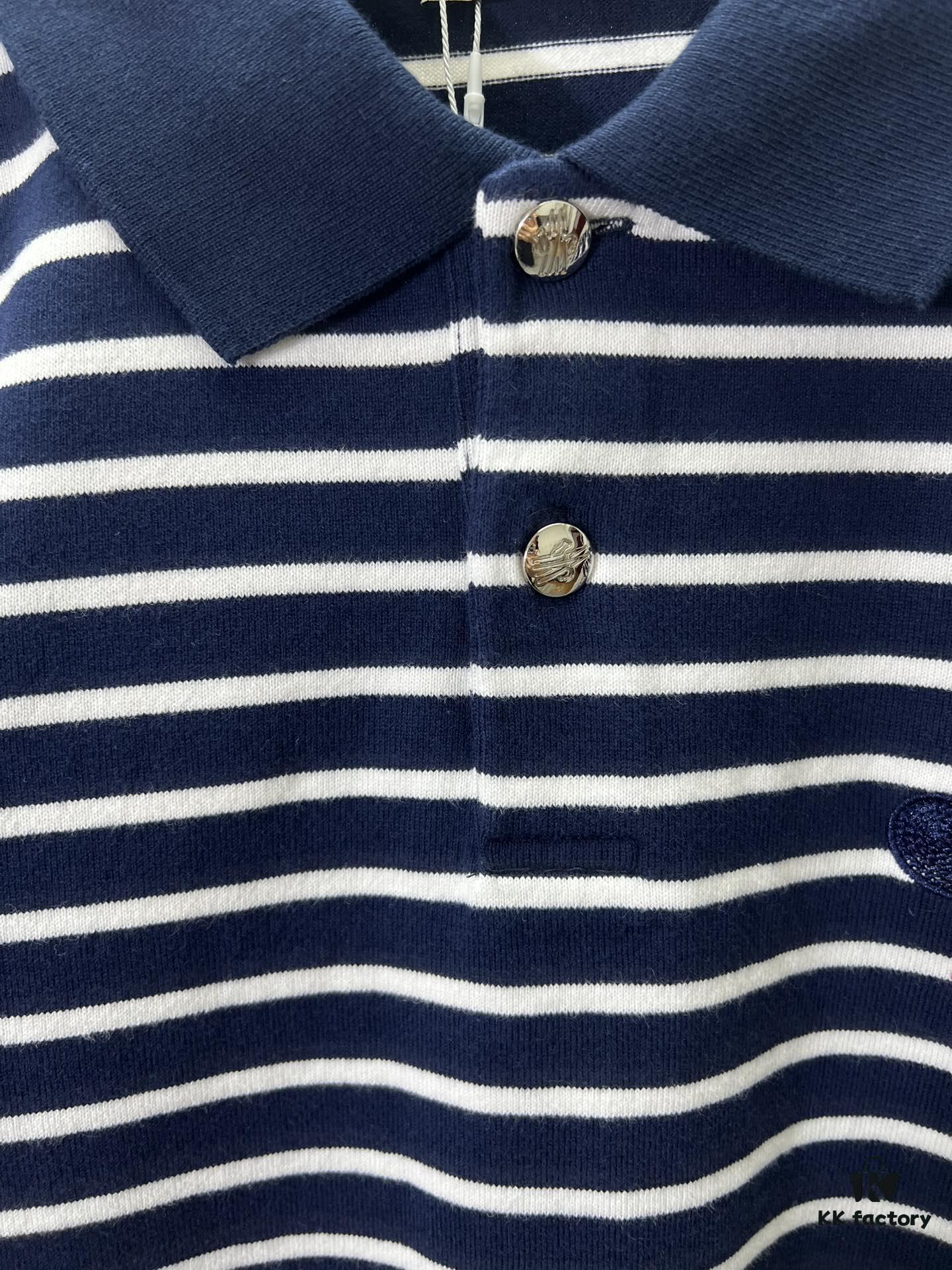 6931a24dccd8ab3d7af96621 Moncler 25SS New Navy Blue Striped T-Shirt Polo Shirt with Brand Embroidery on Chest, High Version!