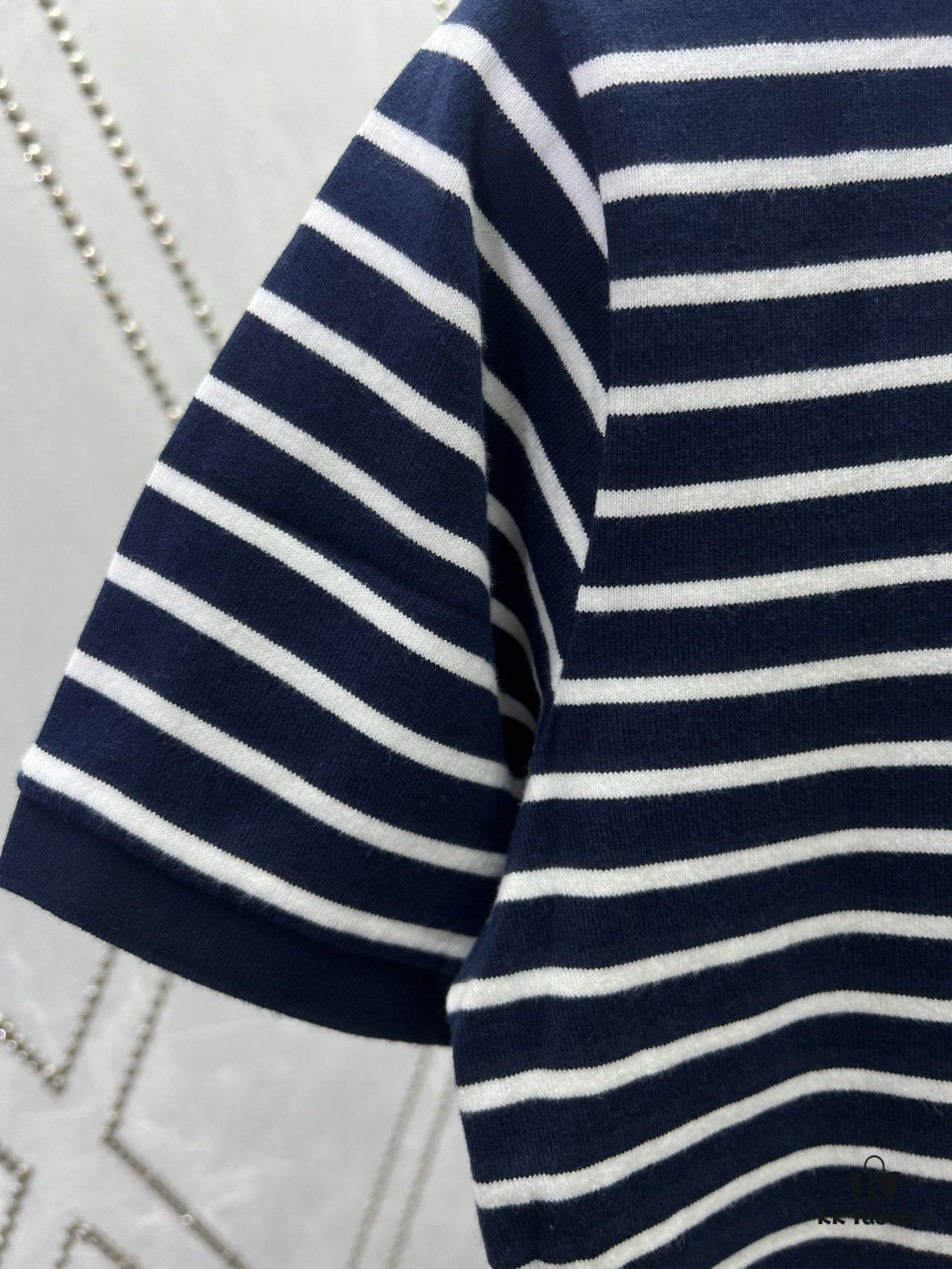 6931a24dccd8ab3d7af96622 Moncler 25SS New Navy Blue Striped T-Shirt Polo Shirt with Brand Embroidery on Chest, High Version!