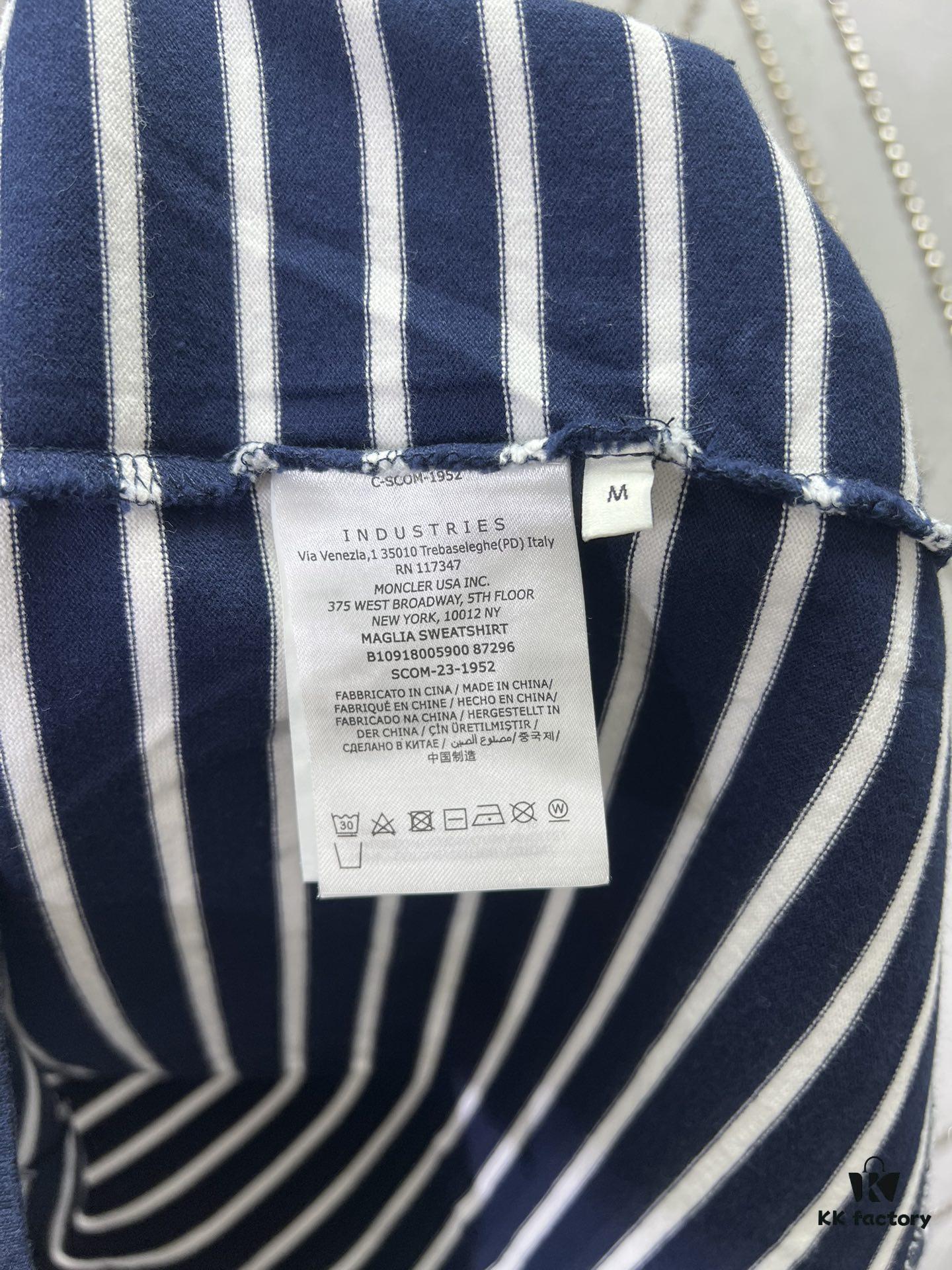 6931a24dccd8ab3d7af96624 Moncler 25SS New Navy Blue Striped T-Shirt Polo Shirt with Brand Embroidery on Chest, High Version!