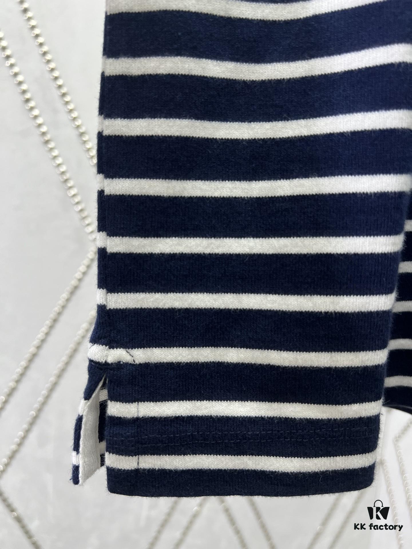 6931a24dccd8ab3d7af96626 Moncler 25SS New Navy Blue Striped T-Shirt Polo Shirt with Brand Embroidery on Chest, High Version!
