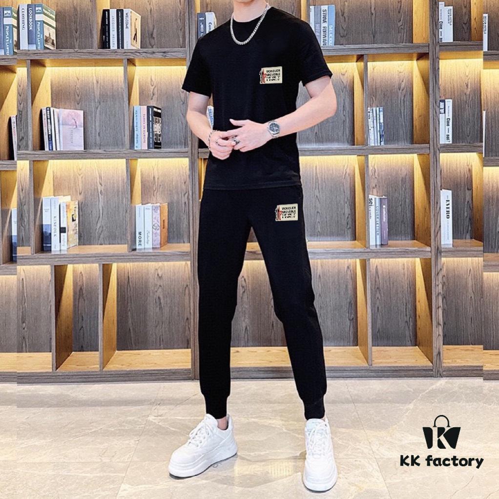 MONCLER 2025 Official Website Men's Summer High-Quality Double Mercerized Cotton Suit, Imported Premium Fabric, Trendy and Versatile Design