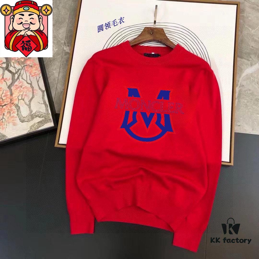 6931a256ccd8ab3d7af966dc MONCLER Autumn-Winter Classic Crew Neck Wool Sweater, 2025 New Arrival, Slim-Fit Premium Blend Knitwear