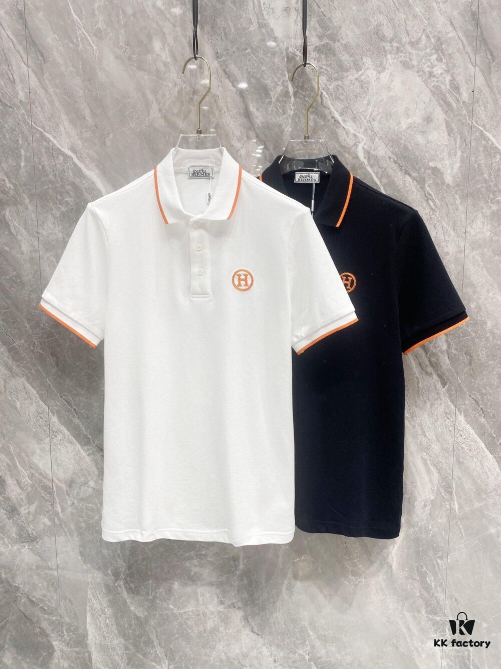 6931a25bccd8ab3d7af9673e Hermes 25SS Classic H Embroidered Short-Sleeve Polo Shirt