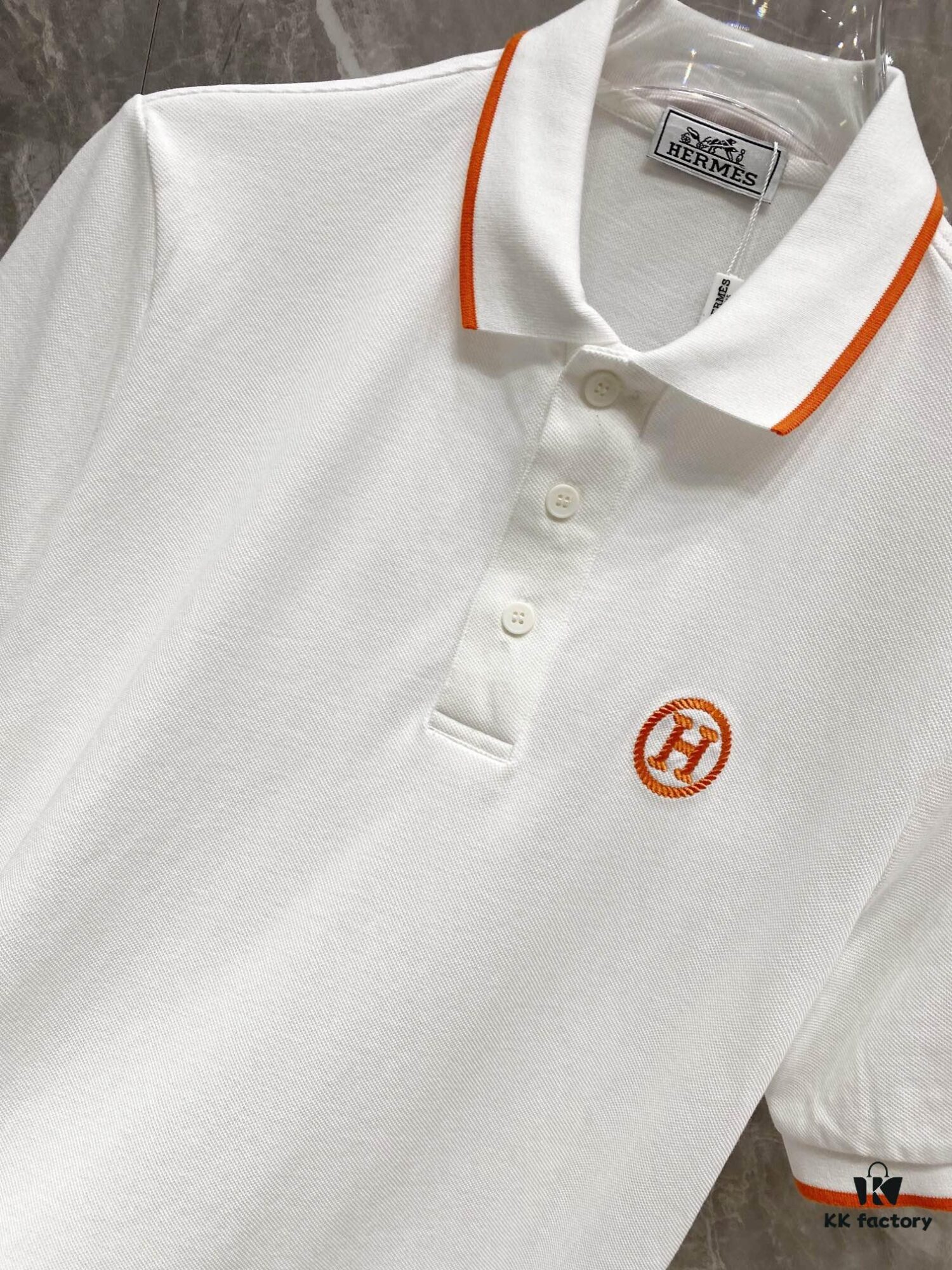 6931a25bccd8ab3d7af96740 Hermes 25SS Classic H Embroidered Short-Sleeve Polo Shirt