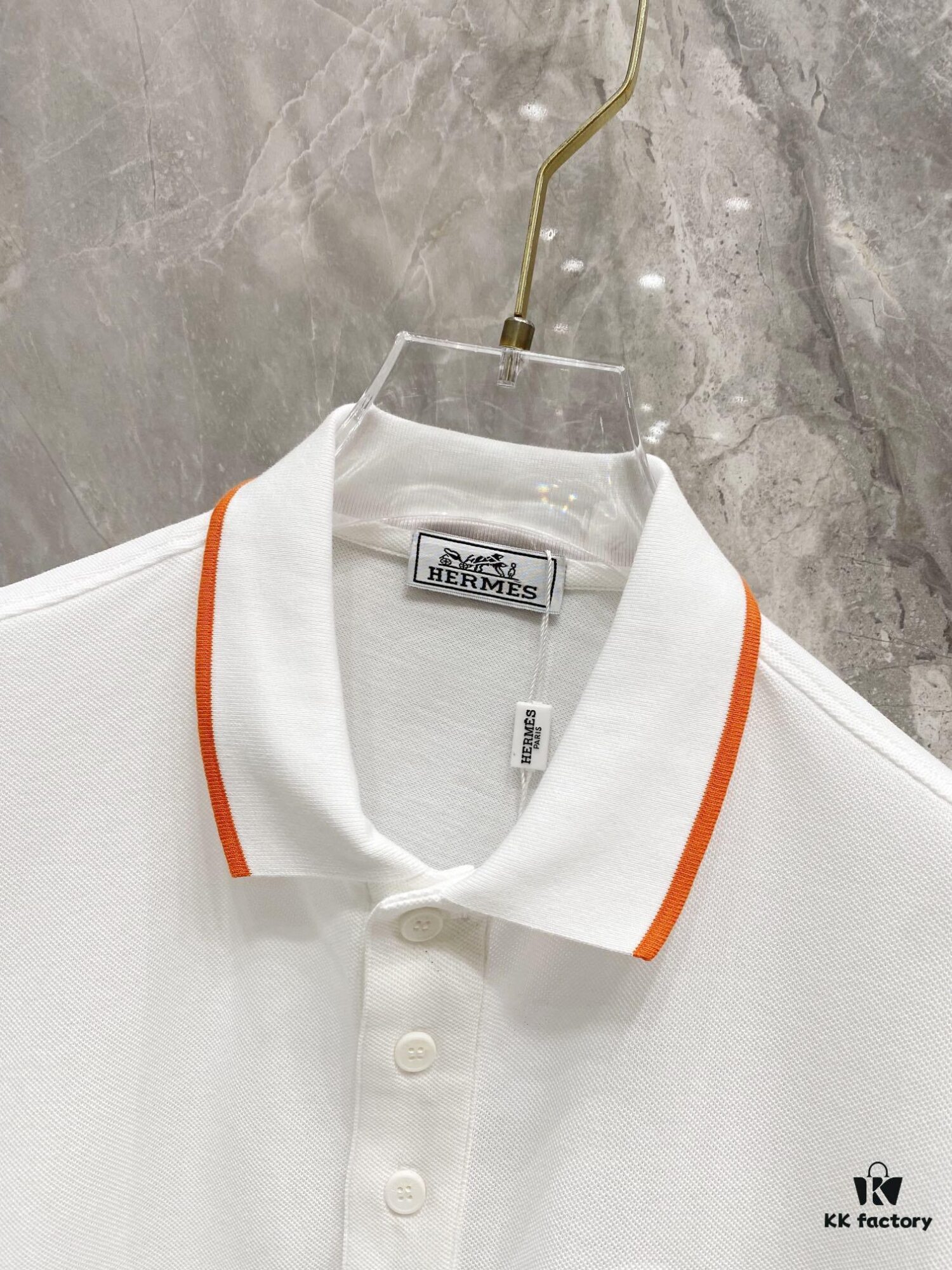 6931a25bccd8ab3d7af96741 Hermes 25SS Classic H Embroidered Short-Sleeve Polo Shirt