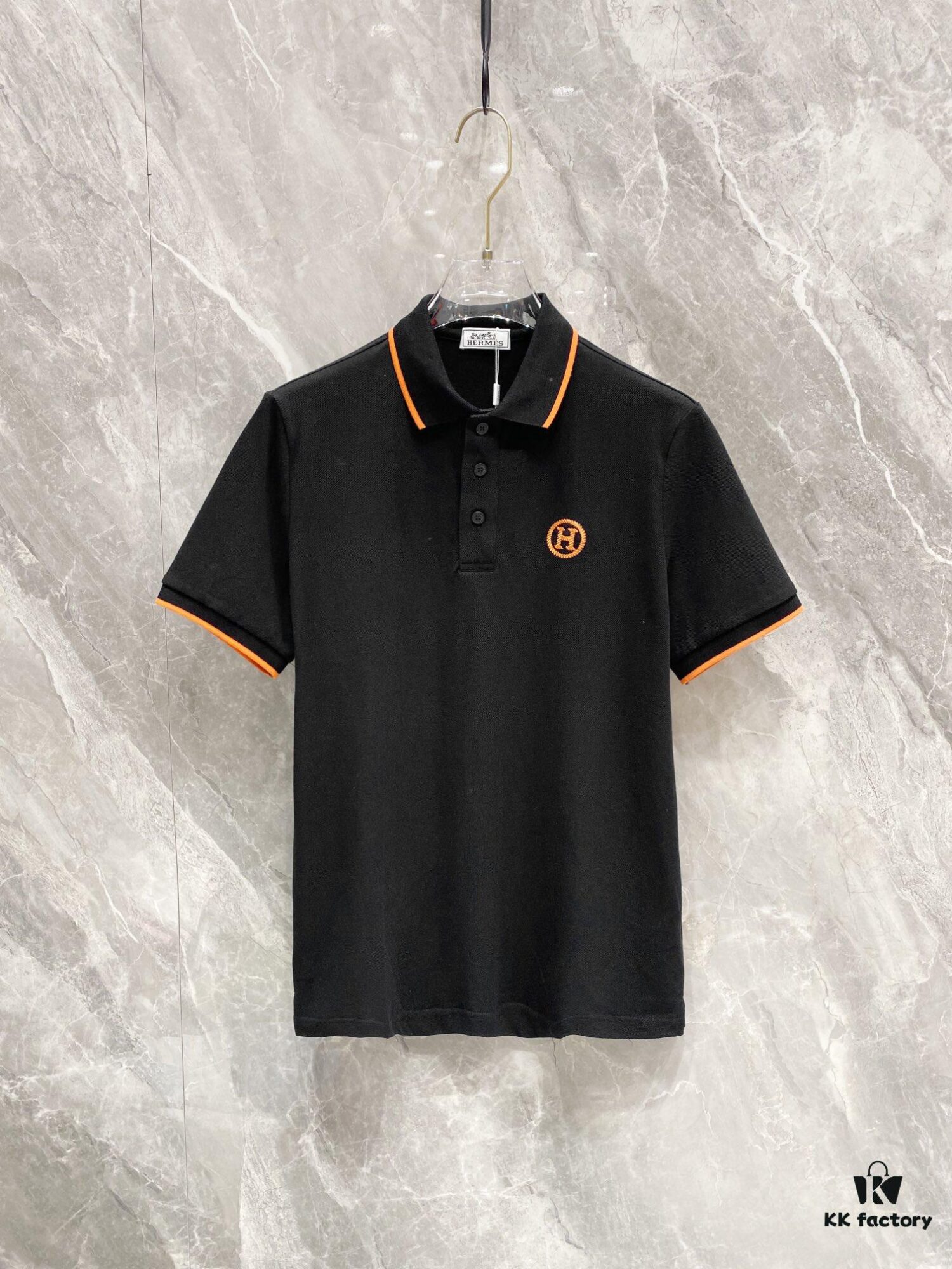 6931a25cccd8ab3d7af9674b Hermes 25SS Classic H Embroidered Short-Sleeve Polo Shirt