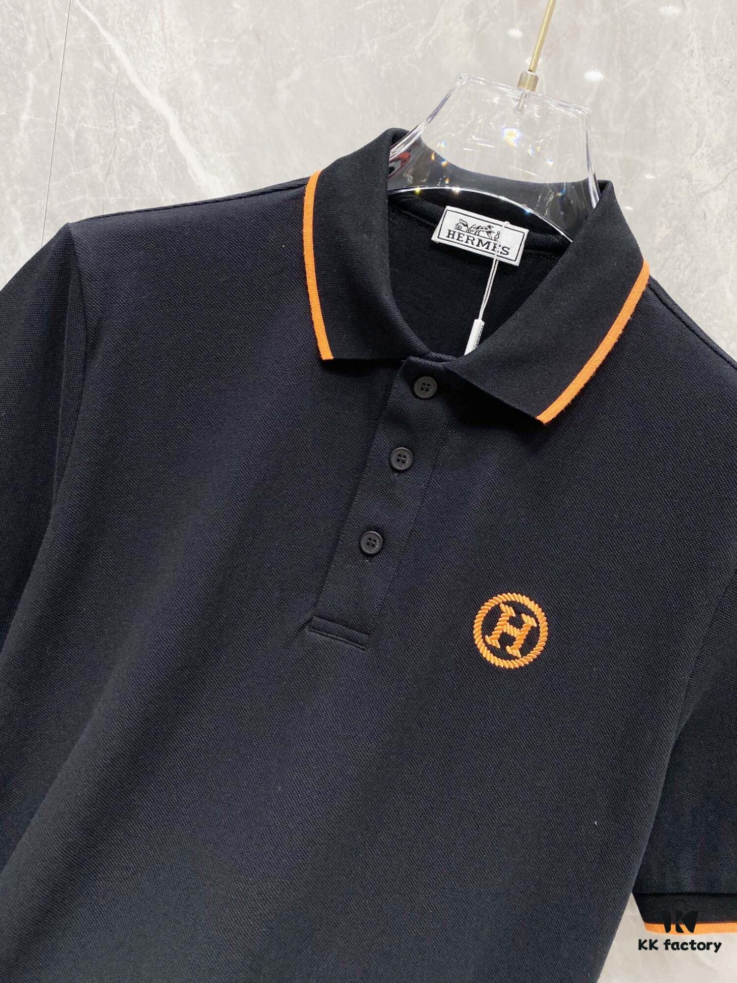 6931a25cccd8ab3d7af9674c Hermes 25SS Classic H Embroidered Short-Sleeve Polo Shirt