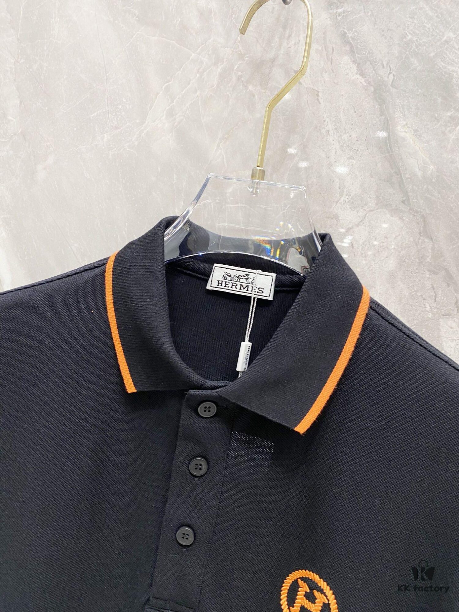 6931a25cccd8ab3d7af9674d Hermes 25SS Classic H Embroidered Short-Sleeve Polo Shirt