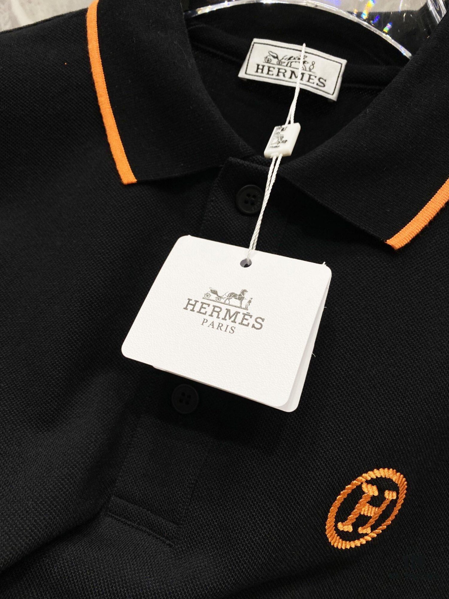 6931a25cccd8ab3d7af9674e Hermes 25SS Classic H Embroidered Short-Sleeve Polo Shirt
