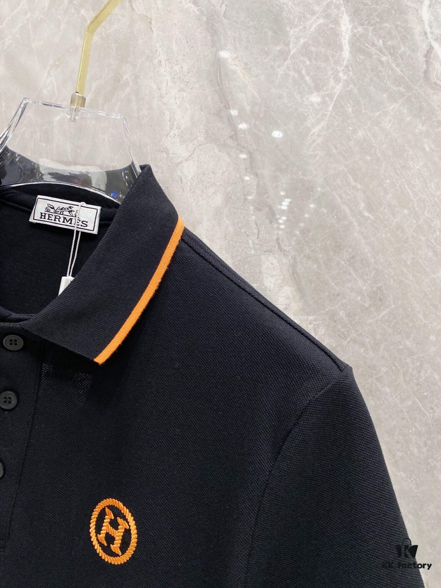 6931a25cccd8ab3d7af9674f Hermes 25SS Classic H Embroidered Short-Sleeve Polo Shirt