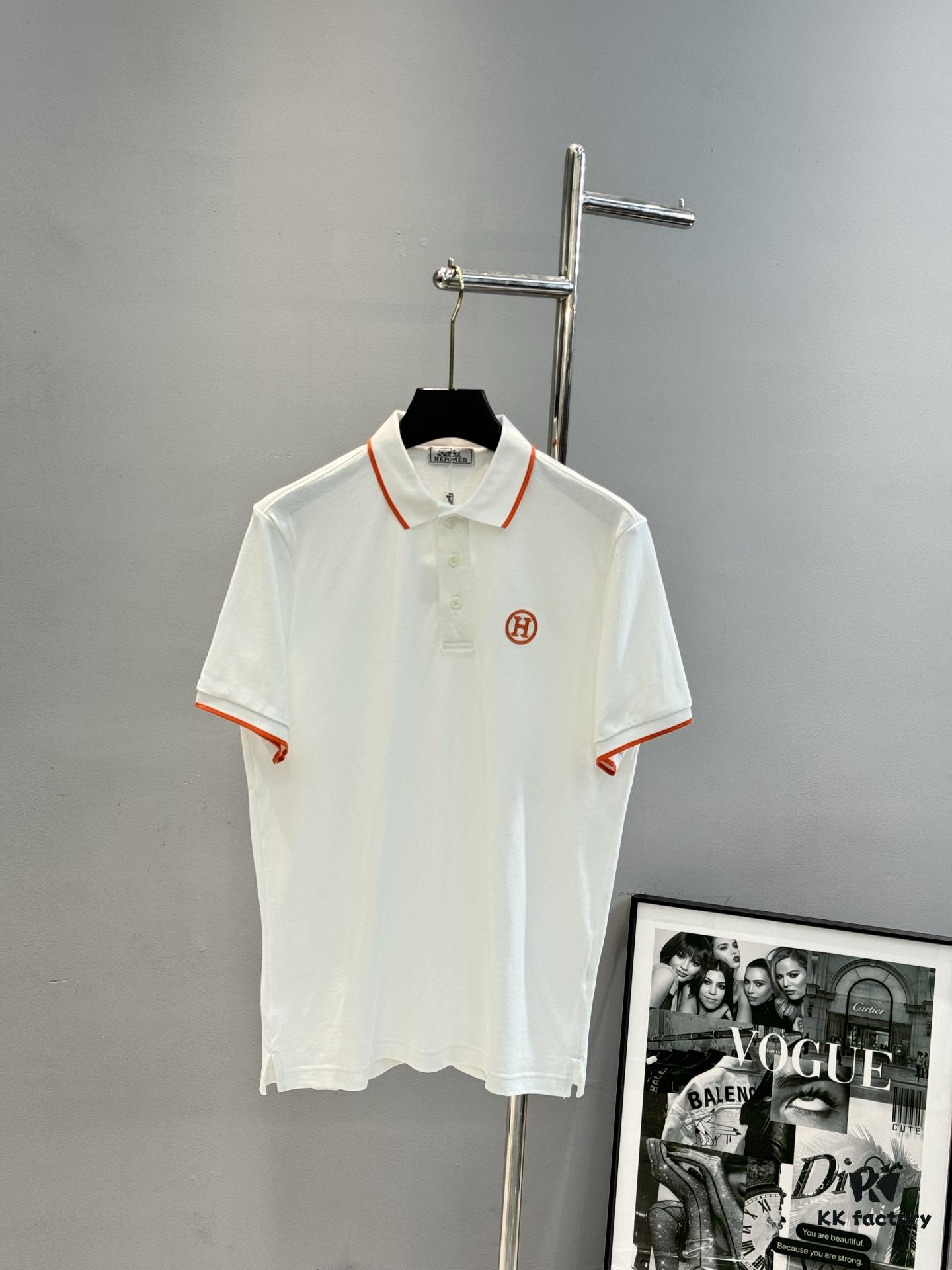 6931a25eccd8ab3d7af96757 Hermes 2025 SS Summer New Arrival Color-Blocked Collar Knit Polo Shirt, 100% Piqué Cotton, Smooth 16-Gauge Knitted Short-Sleeve, Super Soft and Delicate Texture, Premium Feel with Low-Key Luxury