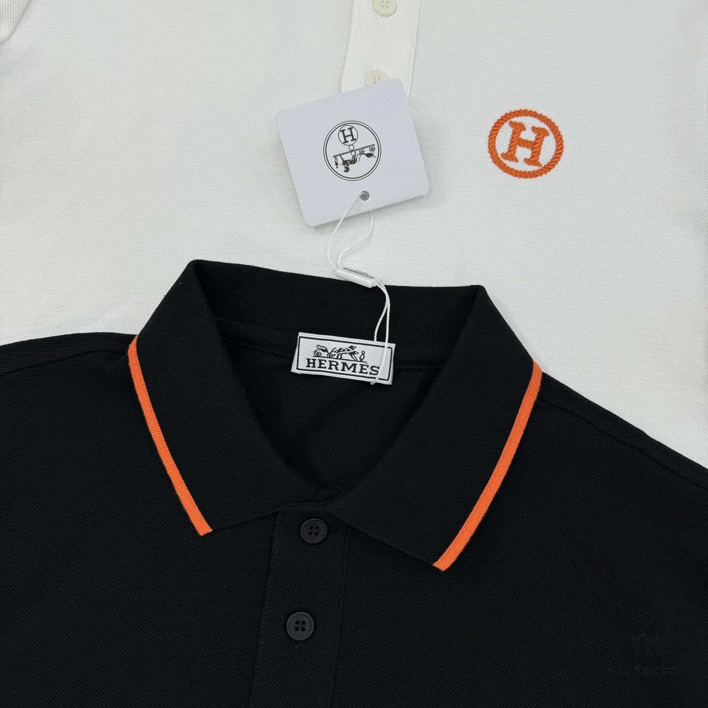 6931a25eccd8ab3d7af9675a Hermes 2025 SS Summer New Arrival Color-Blocked Collar Knit Polo Shirt, 100% Piqué Cotton, Smooth 16-Gauge Knitted Short-Sleeve, Super Soft and Delicate Texture, Premium Feel with Low-Key Luxury