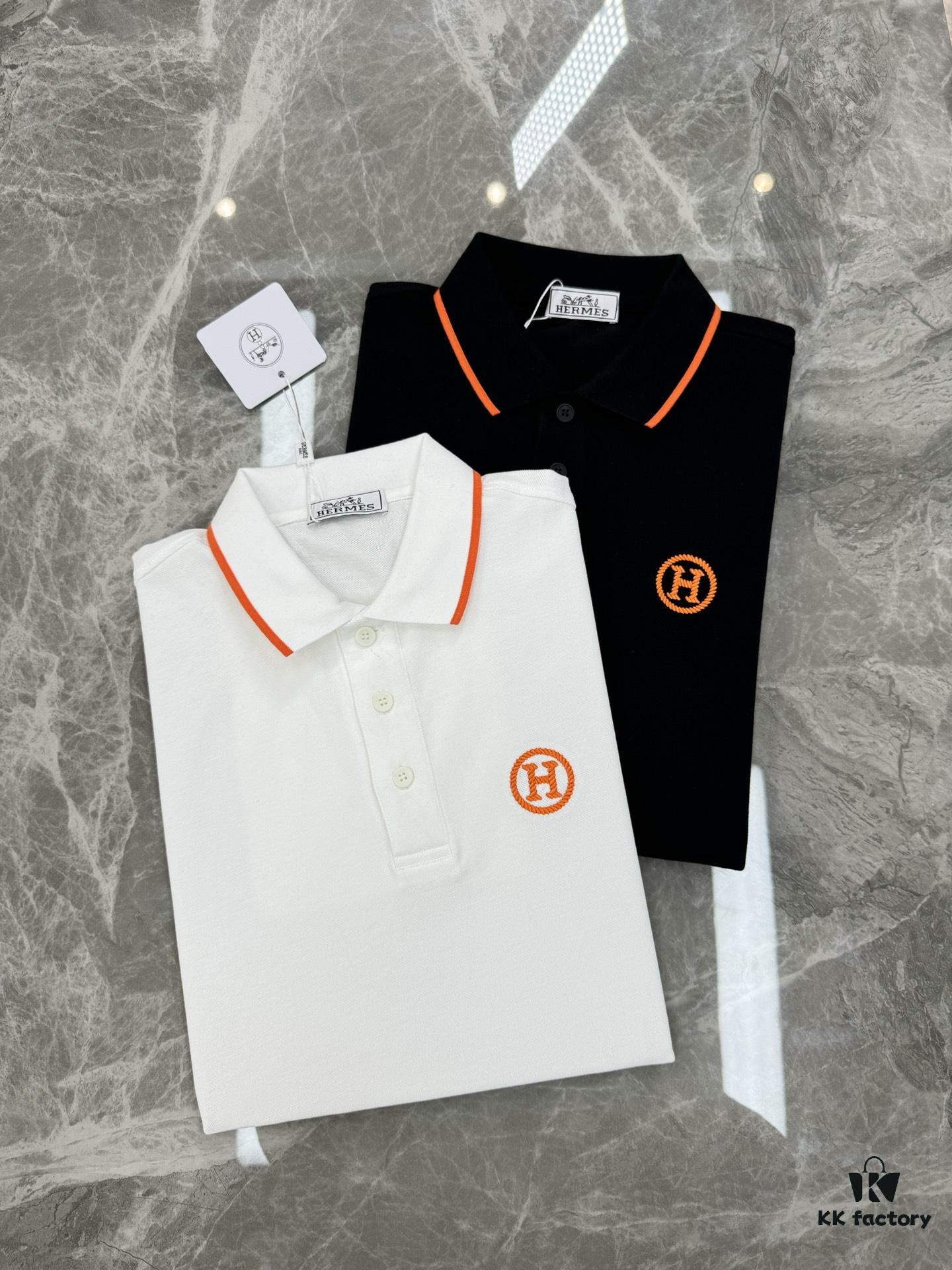 6931a25eccd8ab3d7af9675e Hermes 2025 SS Summer New Arrival Color-Blocked Collar Knit Polo Shirt, 100% Piqué Cotton, Smooth 16-Gauge Knitted Short-Sleeve, Super Soft and Delicate Texture, Premium Feel with Low-Key Luxury