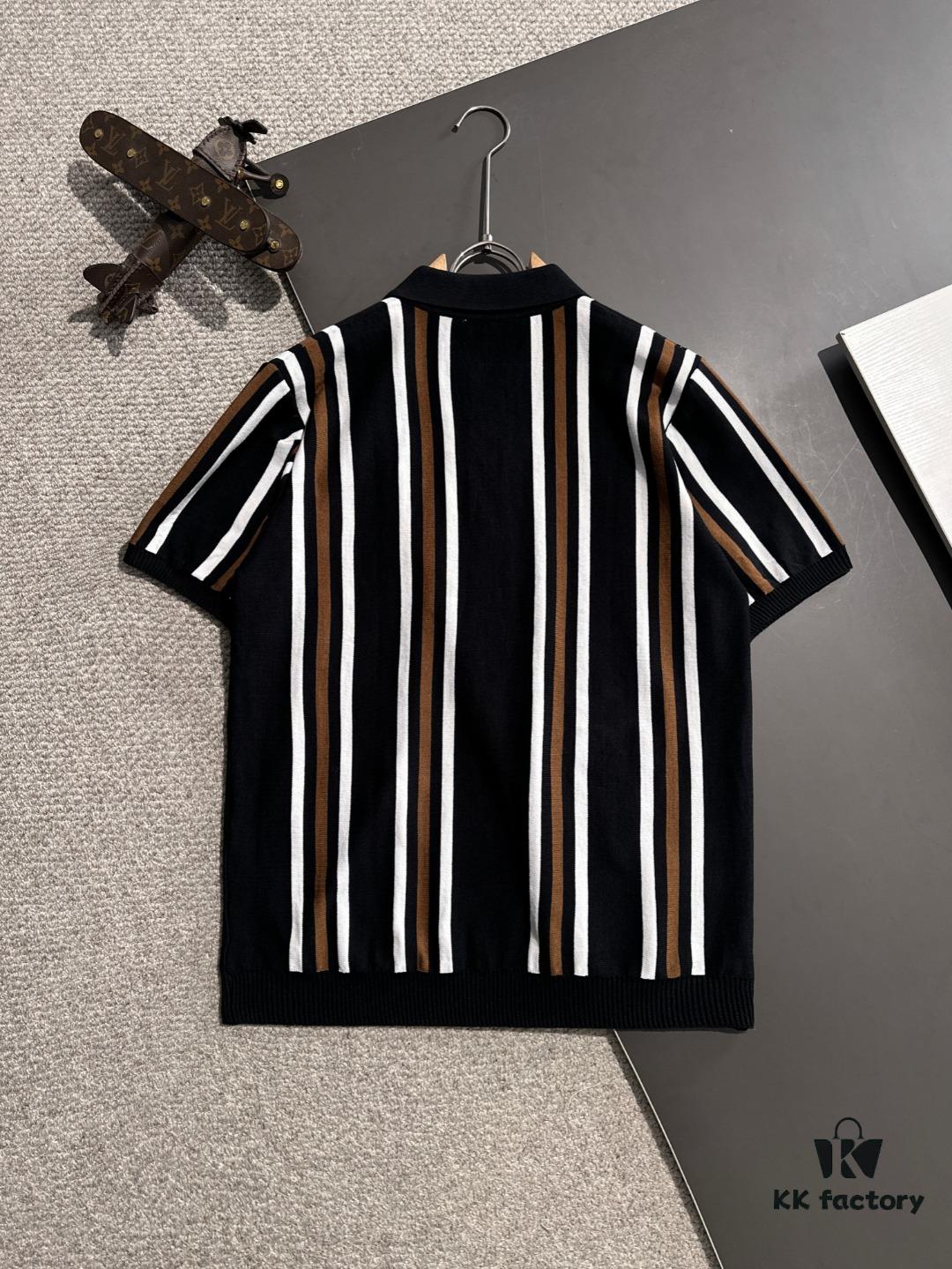 6931a25fccd8ab3d7af96767 High-Quality Hermès 2025 Spring/Summer New Men's Notched Collar Short-Sleeve T-Shirt