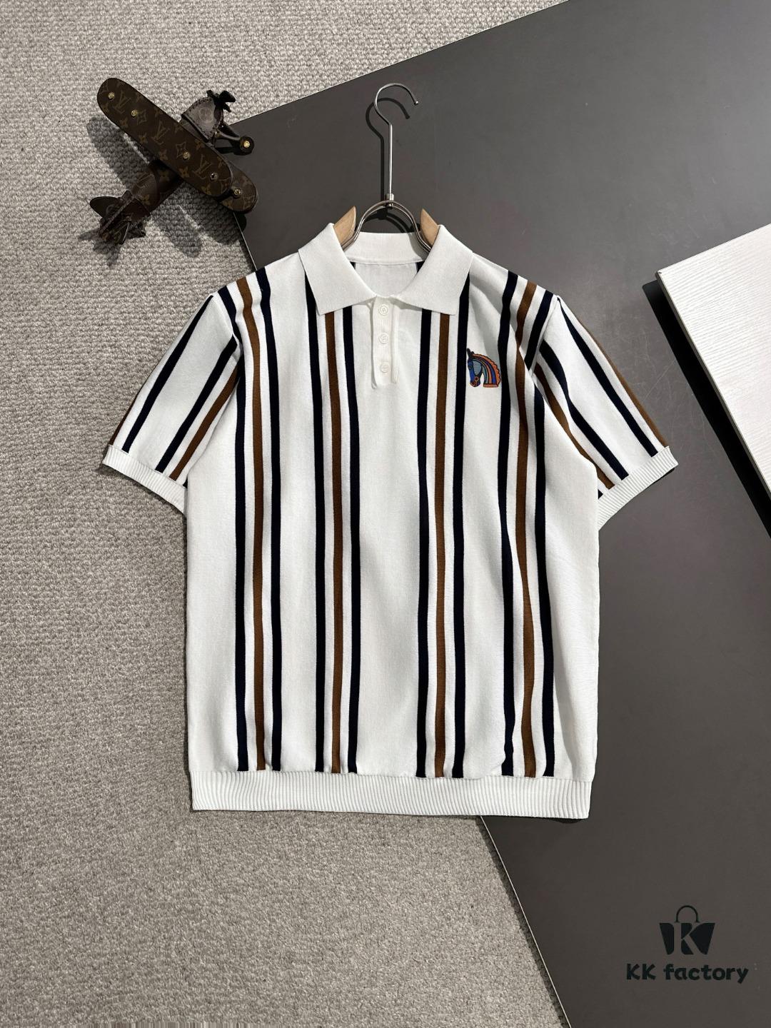 6931a25fccd8ab3d7af96768 High-Quality Hermès 2025 Spring/Summer New Men's Notched Collar Short-Sleeve T-Shirt