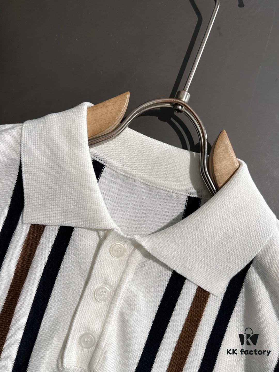 6931a25fccd8ab3d7af9676a High-Quality Hermès 2025 Spring/Summer New Men's Notched Collar Short-Sleeve T-Shirt