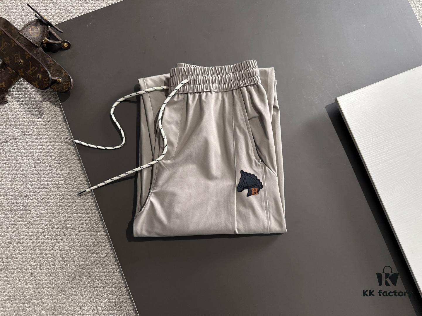 6931a260ccd8ab3d7af96778 Hermes 2025 Spring and Summer New Elastic Waist Casual Pants, Lightweight Custom Counter Fabric, Breathable and Comfortable, Exquisite Details, Brand Design Concept, High Quality, Soft and Smooth Touch